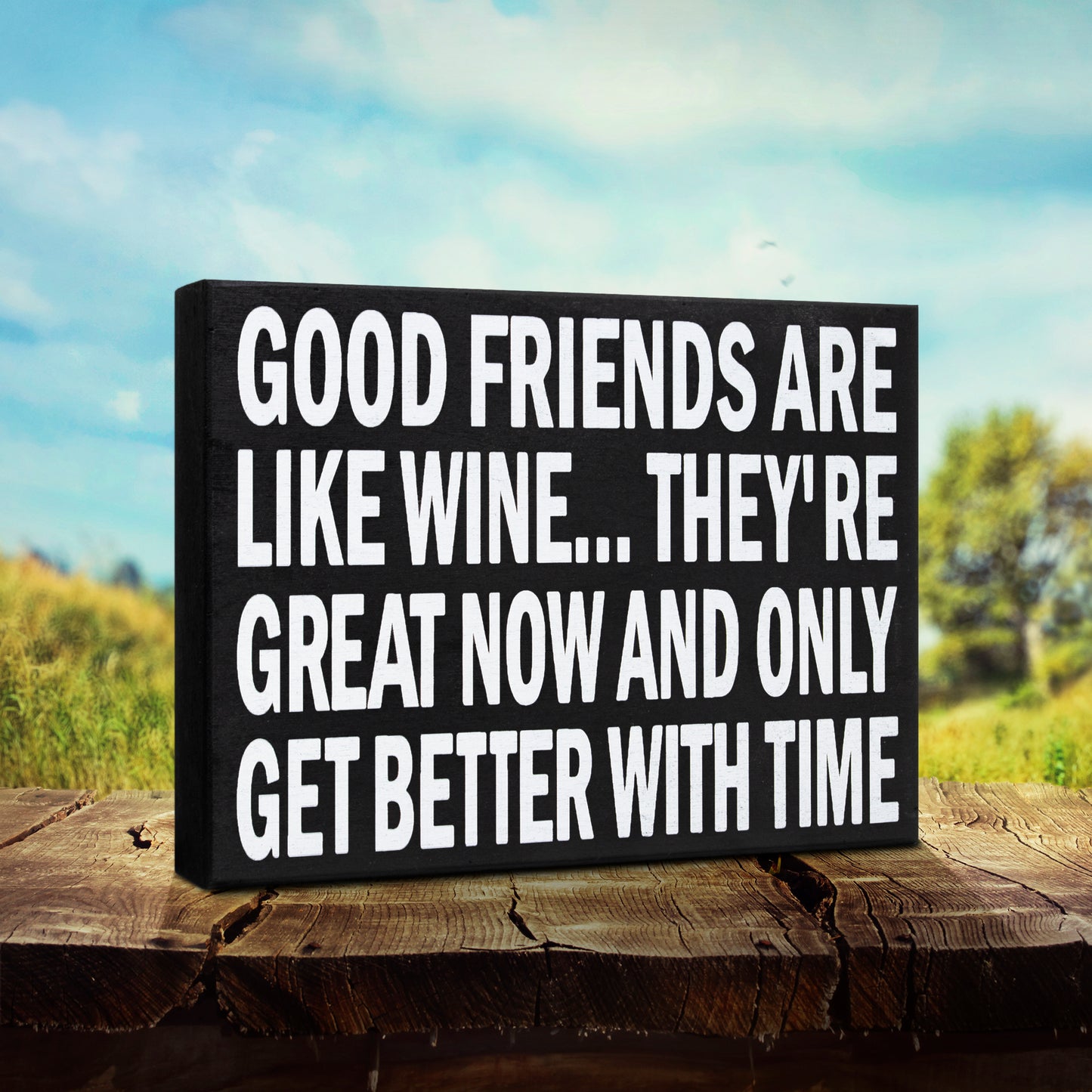 JennyGems Friendship Gifts, Good Friends Are Like Wine They're Great Now And Only Get Better With Time, Wine Gifts, American Made 8x6 in Wood Wall Hanging, Wall Art, Friend Gift, Wine Sign, Wine Decor