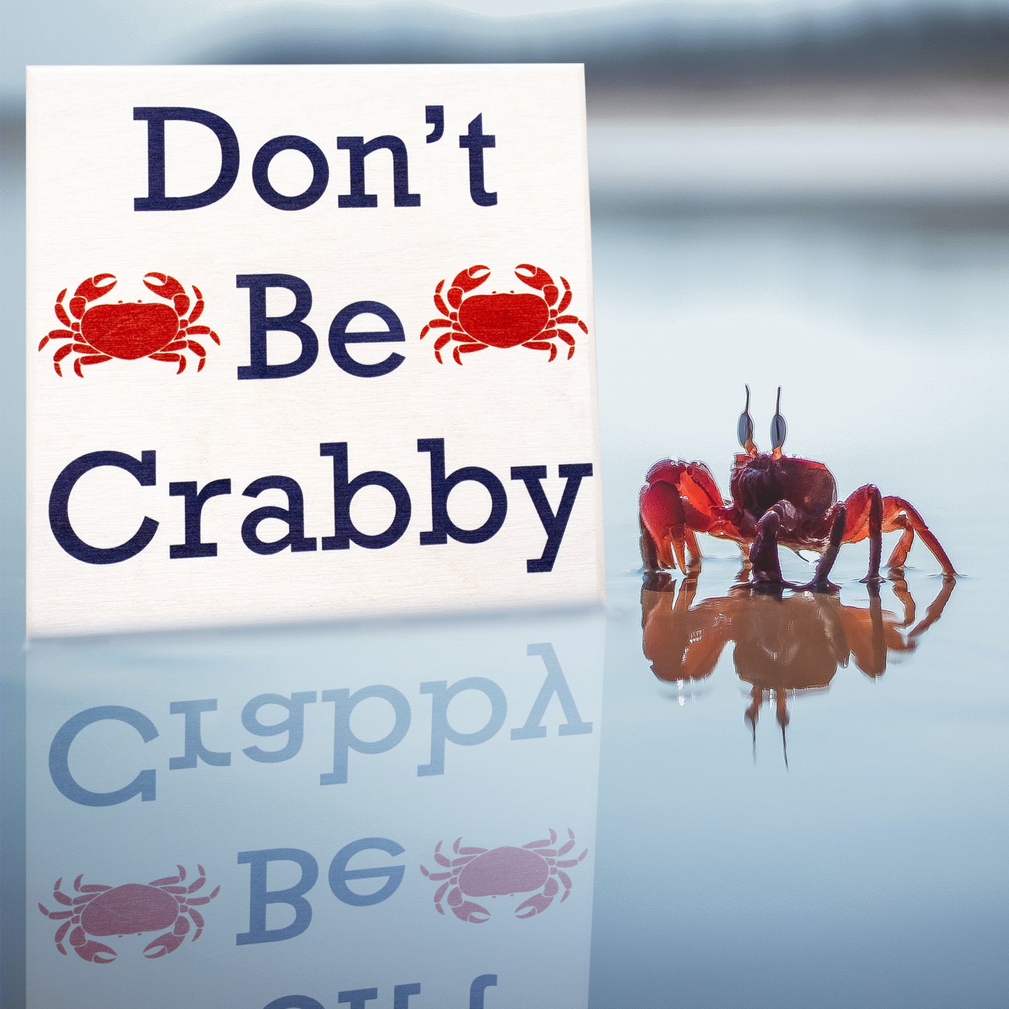 JennyGems Don't Be Crabby | Funny Beach House Sign | Wood Sign | Mom Gifts | Boater Gifts | Coastal Decor | Made in USA