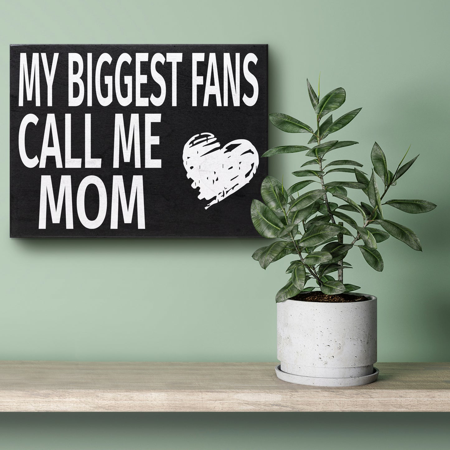 JennyGems Gifts for Mom, Mom Birthday Gifts, My Biggest Fans Call Me Mom, Mom Gifts Sign Decor Plaque, 8x6 Inch Wood Sign, Mom Signs for Home Decor