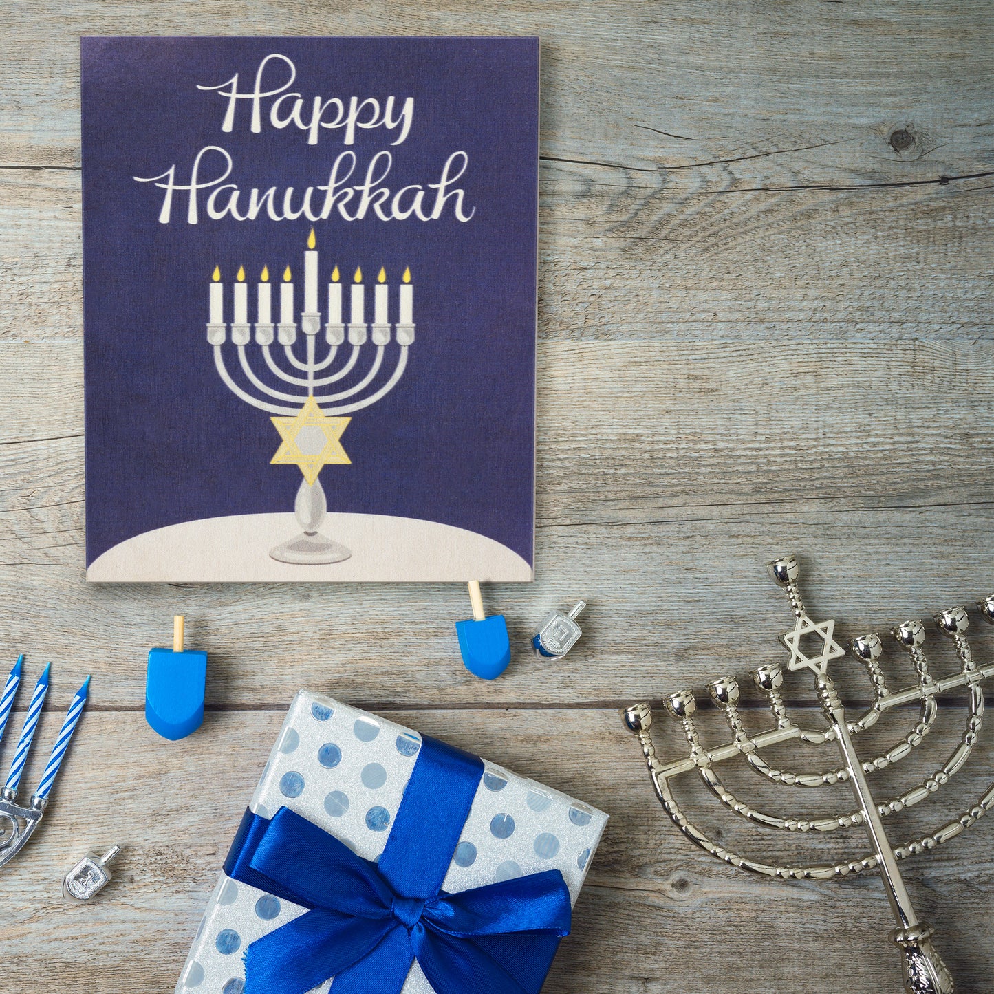 Hanukkah Decor Sign – Festive Hanukkah Party Decorations, Chanukah Gifts, Jewish Holiday Decor