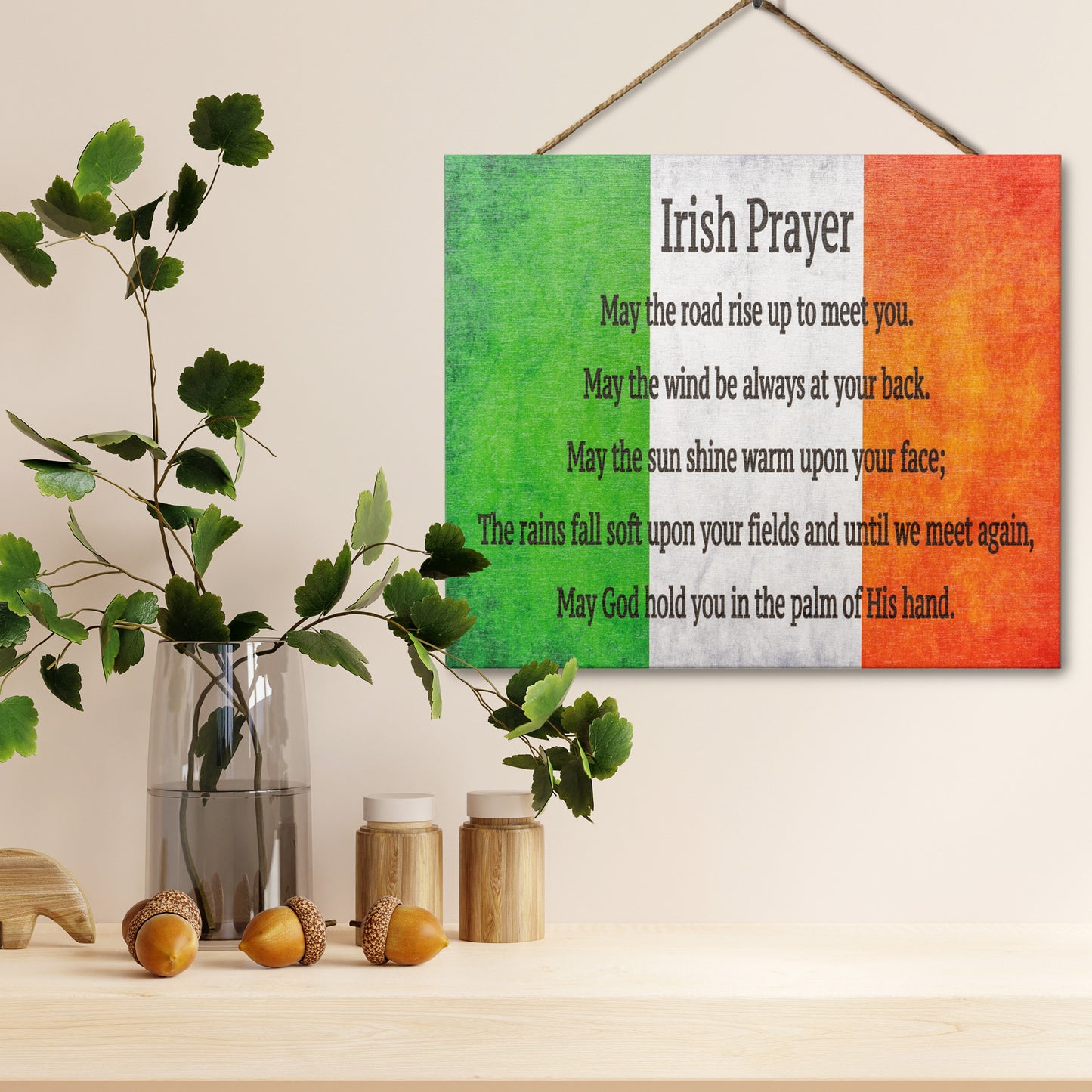 JennyGems Irish Prayer Wooden Sign, May the Road Rise Up To Meet You, 10x12 Hanging Wood Sign, Celtic Gifts, Irish Gifts, American Made