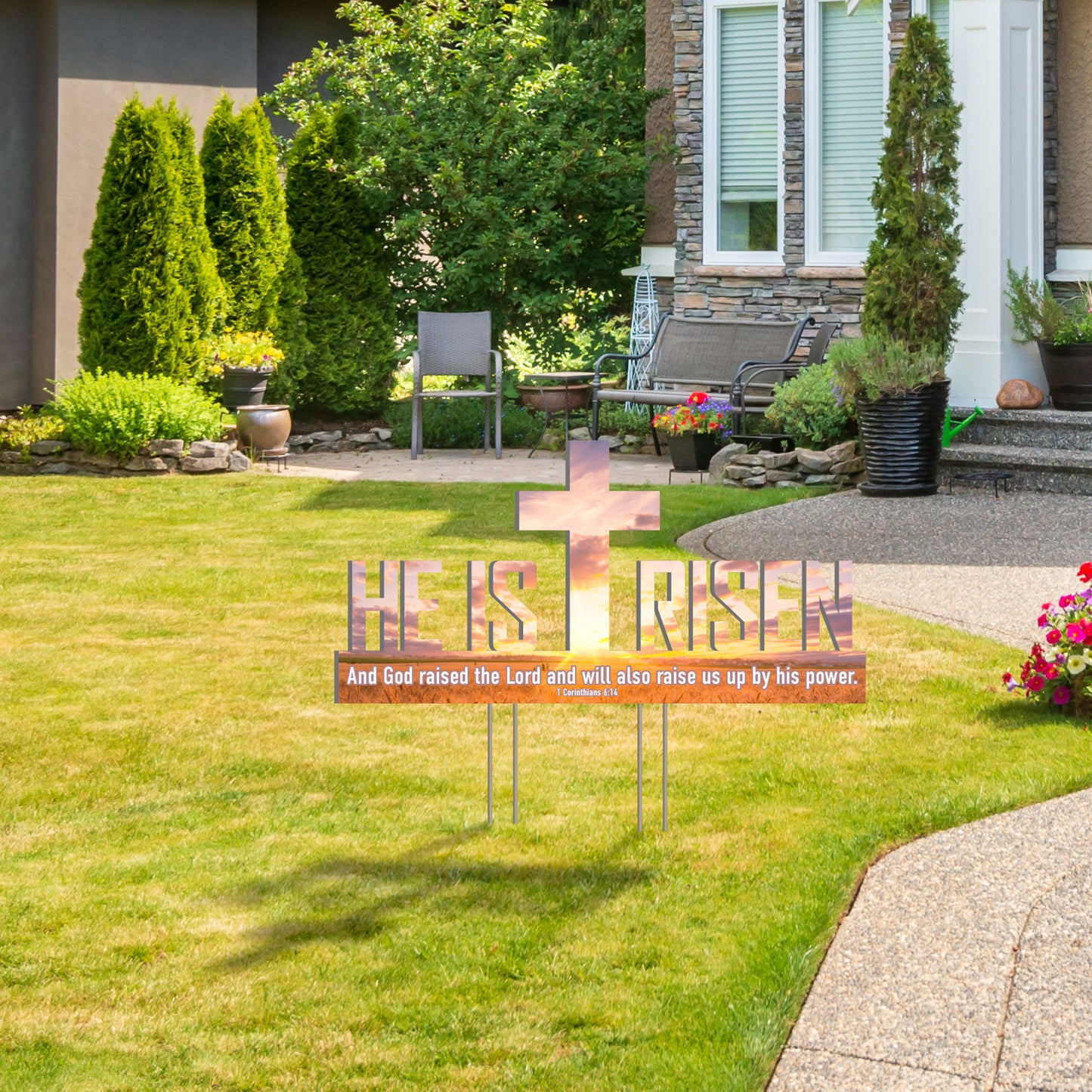 He Is Risen Outdoor Yard Sign, Sunset