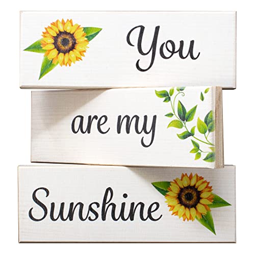 JennyGems You Are My Sunshine Decor Sign, Sunflower Decorations, Tabletop, Mantel and Centerpiece Modern Farmhouse Accents, Made in USA