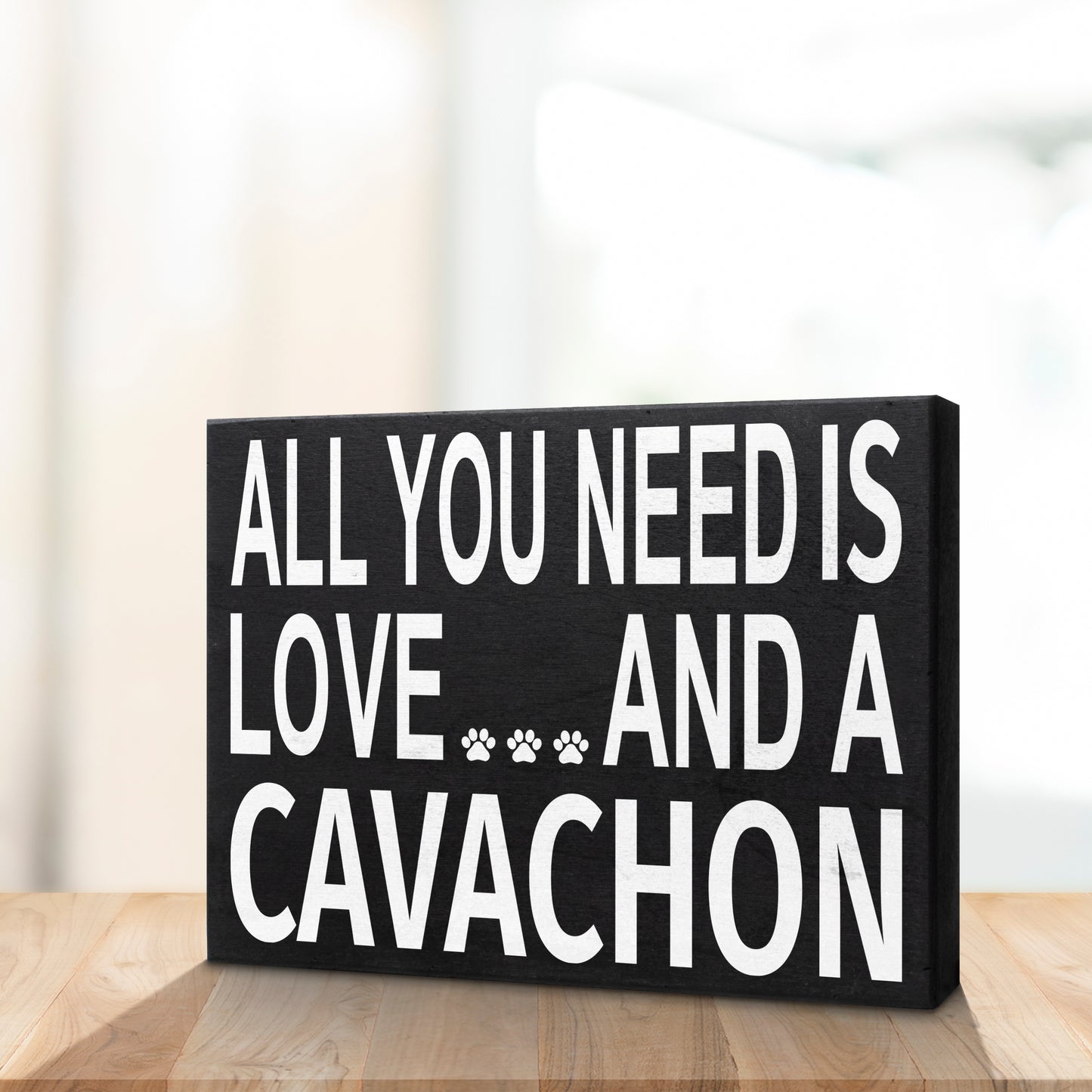 JennyGems All You Need Is Love And A Cavachon Sign, American Made 8x6 inch Wall Hanging Decor, Cavachon Gifts, Cavachon Mom Gifts, Wall Art