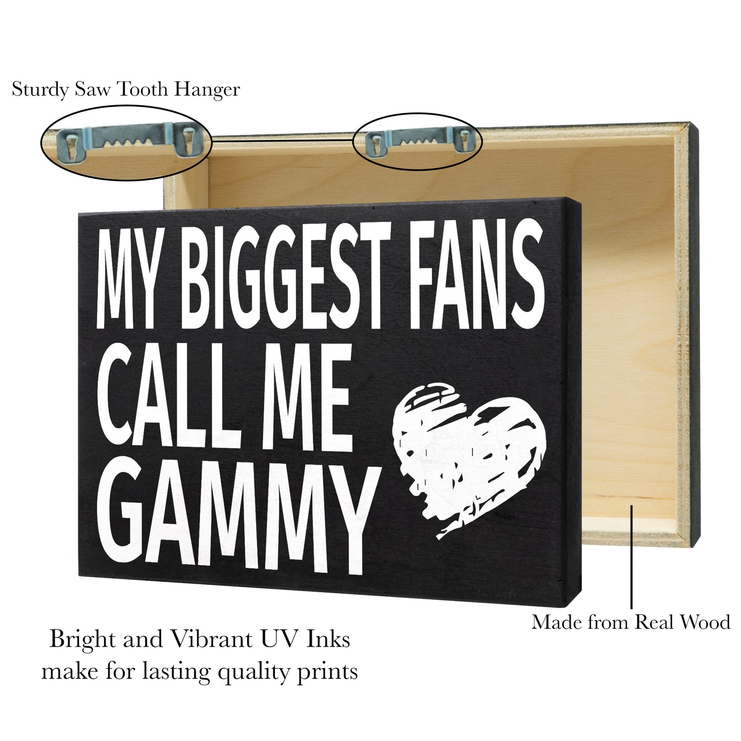 JennyGems Gifts for Gammy, Gammy Gifts from Grandkids, My Biggest Fans Call Me Gammy Wooden Sign, Gammy Gifts for Christmas, Gammy Birthday Gifts