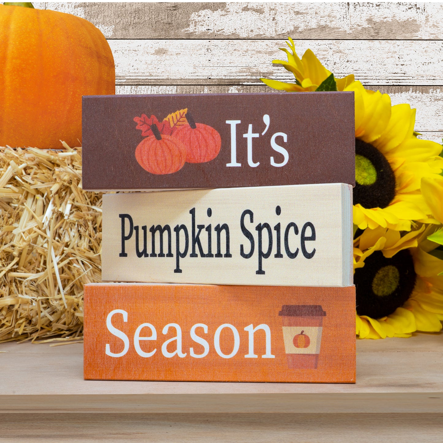 JennyGems It's Pumpkin Spice Season, Fall Decor, Harvest, Fall Room Decor, Autumn Decor, Fall Decorations for Home, Fall Home, Tabletop, Tiered Tray, Made in USA