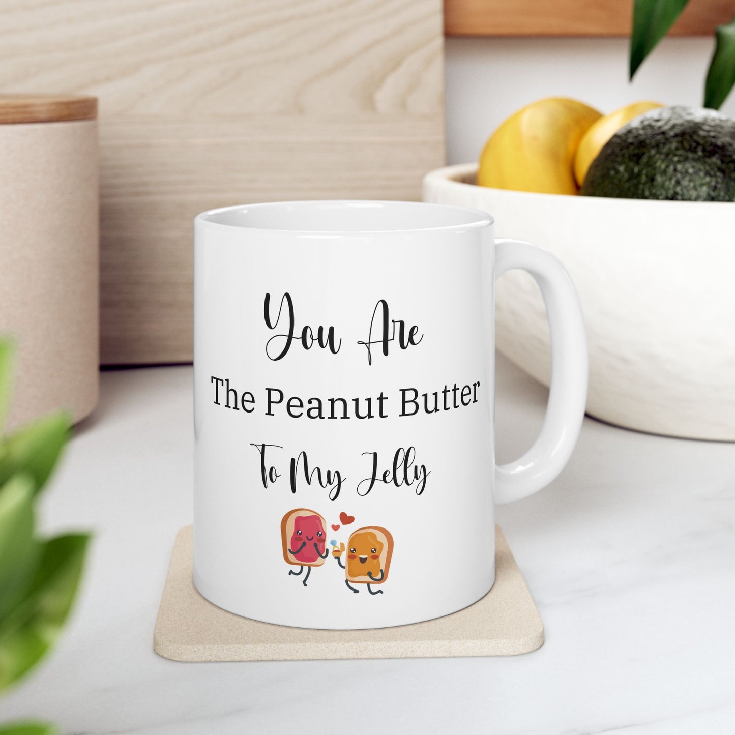 Romantic Playful Ceramic Mug, You're the Peanut Butter to my Jelly Gift Mug, Valentine's Day Present, Anniversary Gift, Cute Couple's Coffee