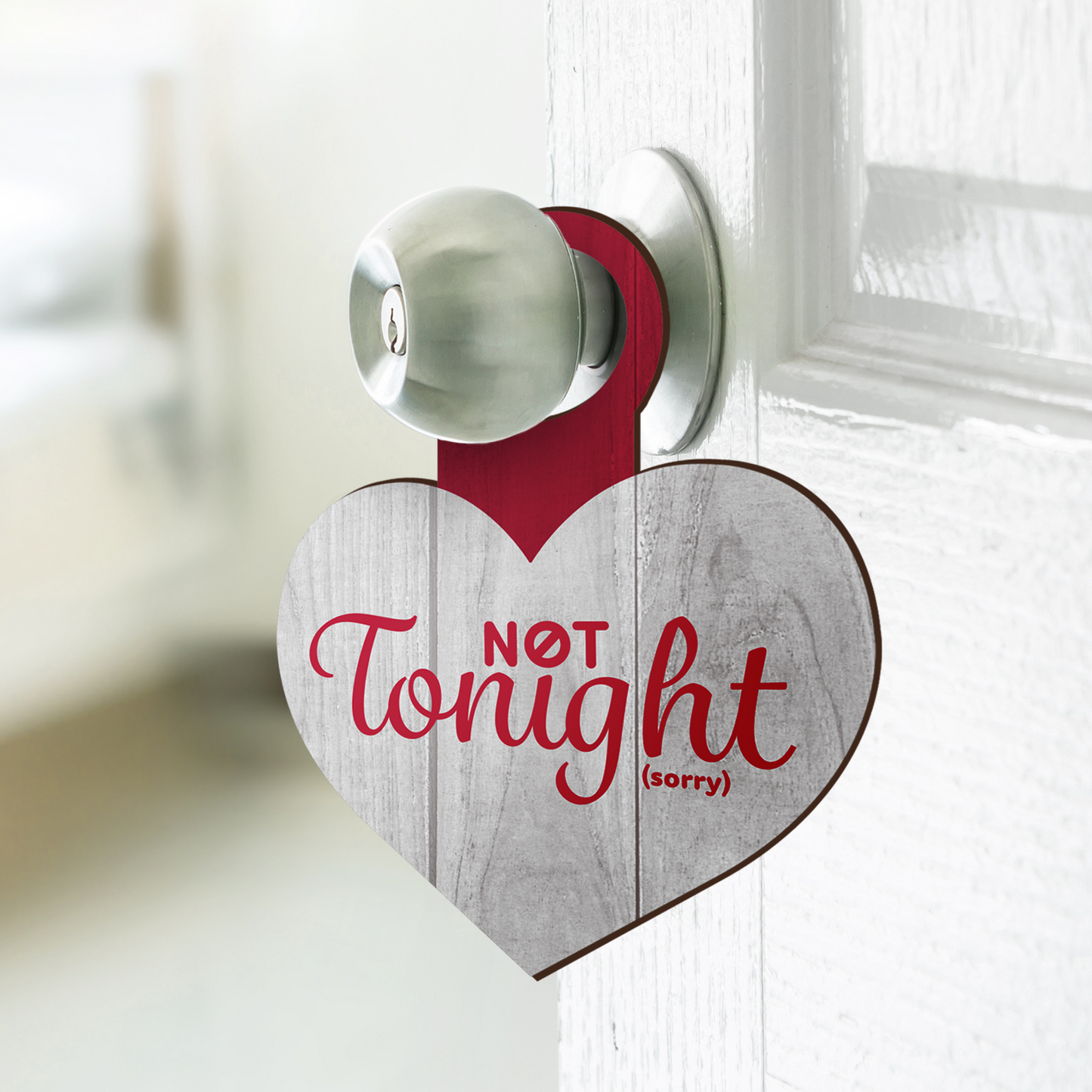 JennyGems Funny Date Night Decision Sign for Him or Her, Tonight Not Tonight Reversible Door Hanger, Couples Gift, Made in USA