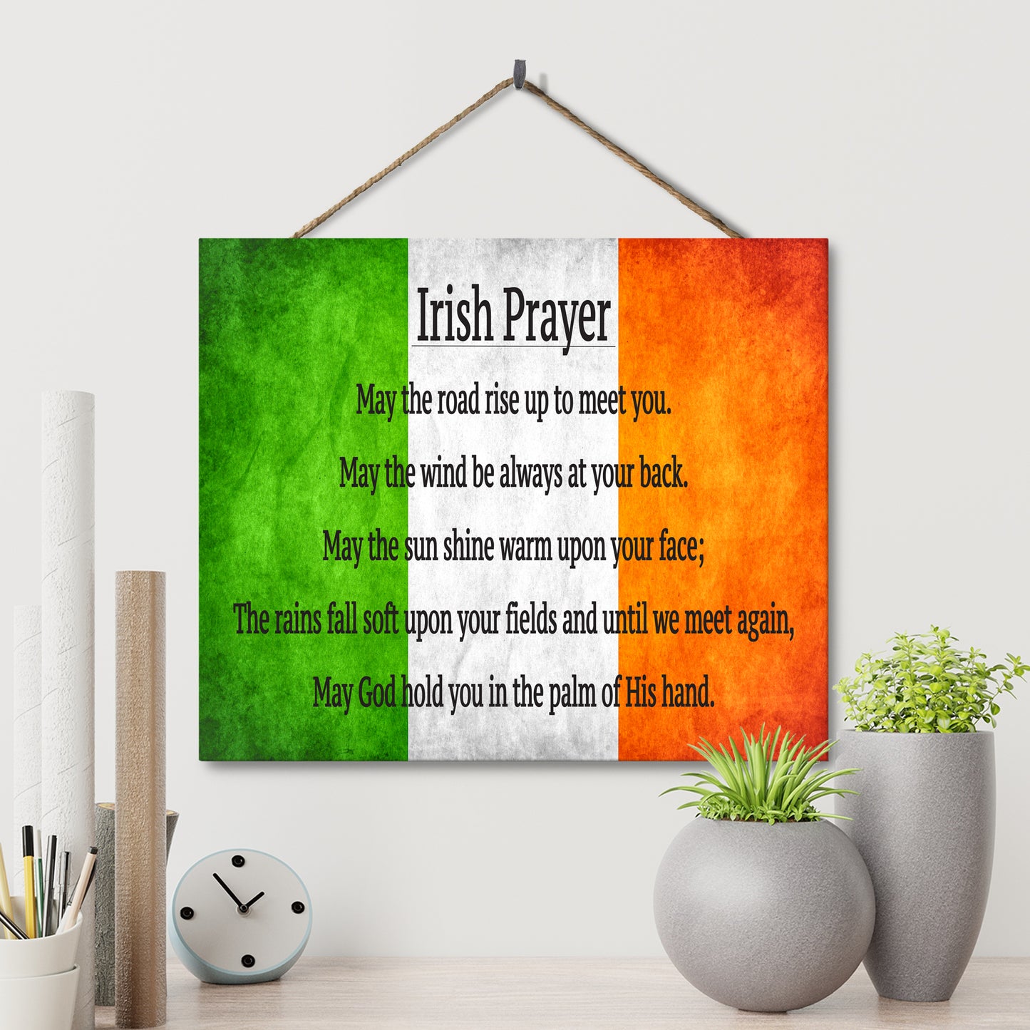 JennyGems Irish Prayer Wooden Sign, May the Road Rise Up To Meet You, 10x12 Hanging Wood Sign, Celtic Gifts, Irish Gifts, American Made