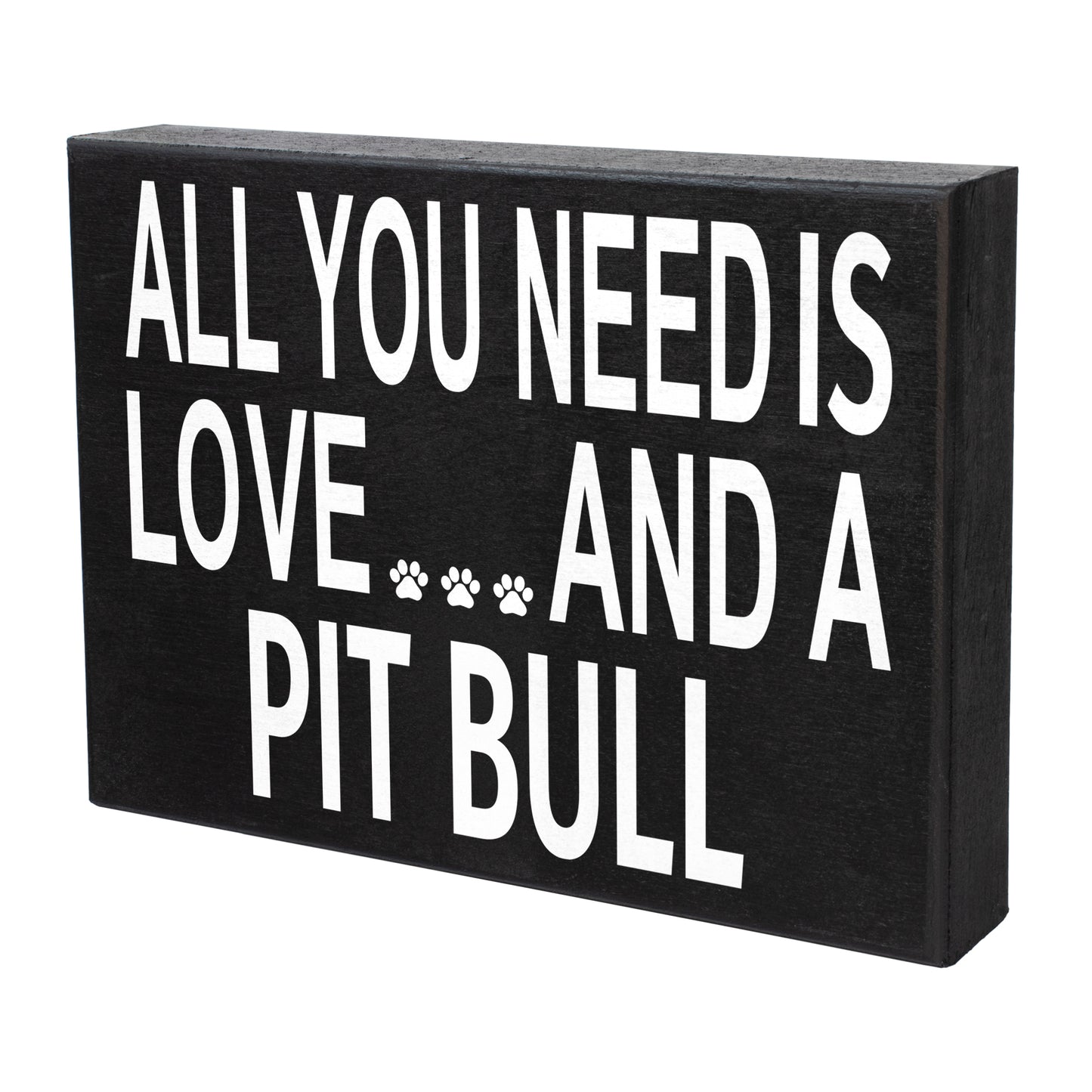 JennyGems All You Need Is Love And A Pit Bull Sign, 8x6 Inches, Pitbull Mom, Pit Bull Gifts, Pitbull Decor and Wall Hanging, American Made