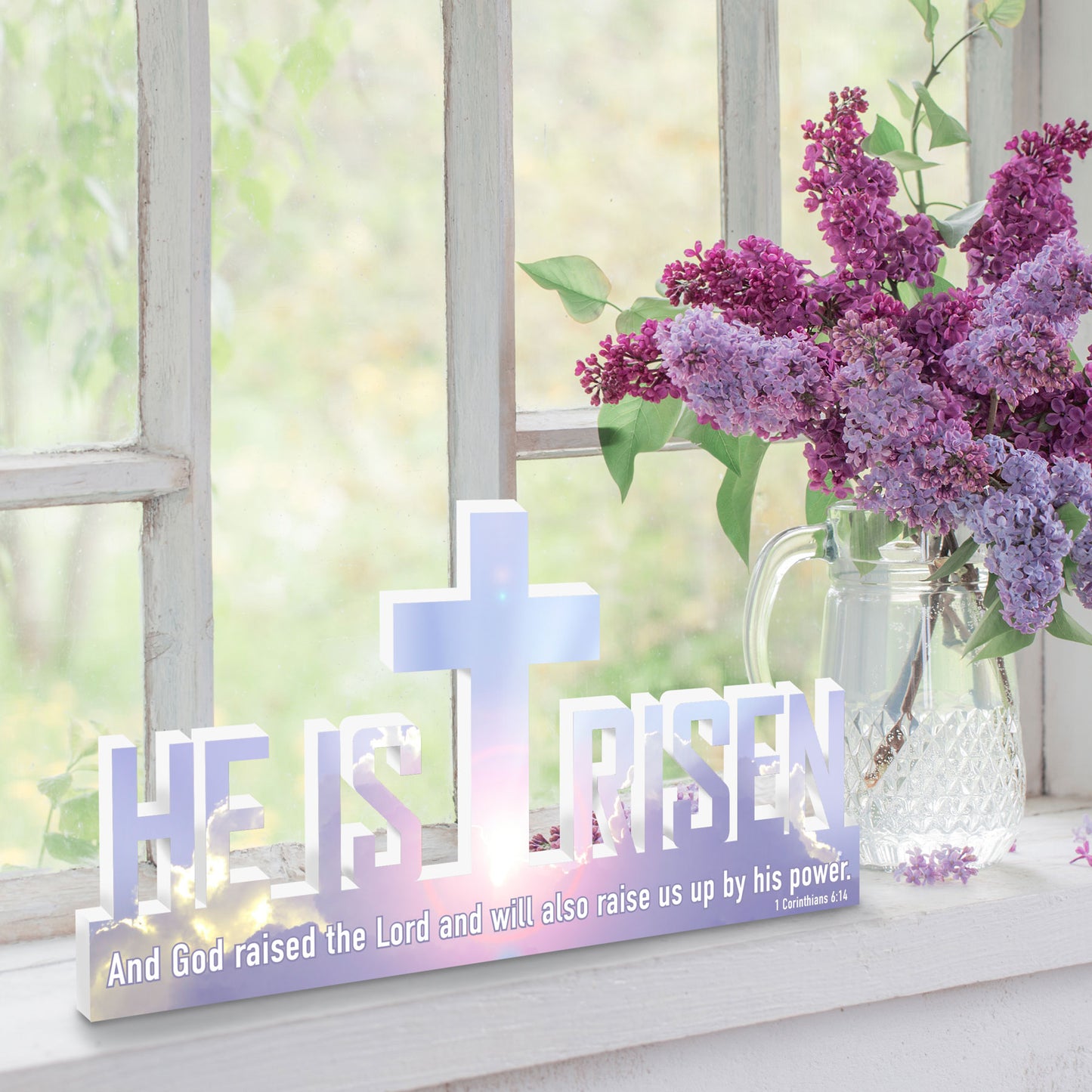 He is Risen Easter Sign (Pastels)