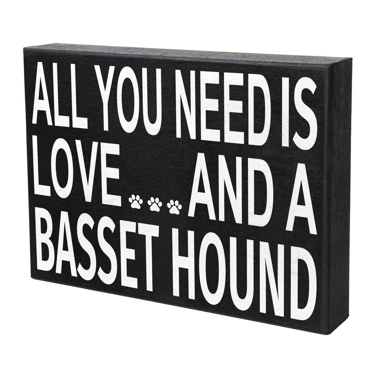 All You Need is Love and a Basset Hound – Wooden Box Sign for Basset Hound Lovers, Perfect Gift for Dog Moms