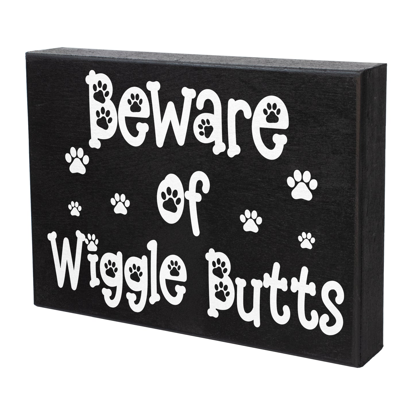 JennyGems Wigglebutts Dog Gift Sign Decor, Funny Dog Wall Art Sign, Gifts for Dog Lovers, 8x6 Inch Wood Sign, Dog Mom Gifts, Dog Signs, Gifts for Animal Lovers