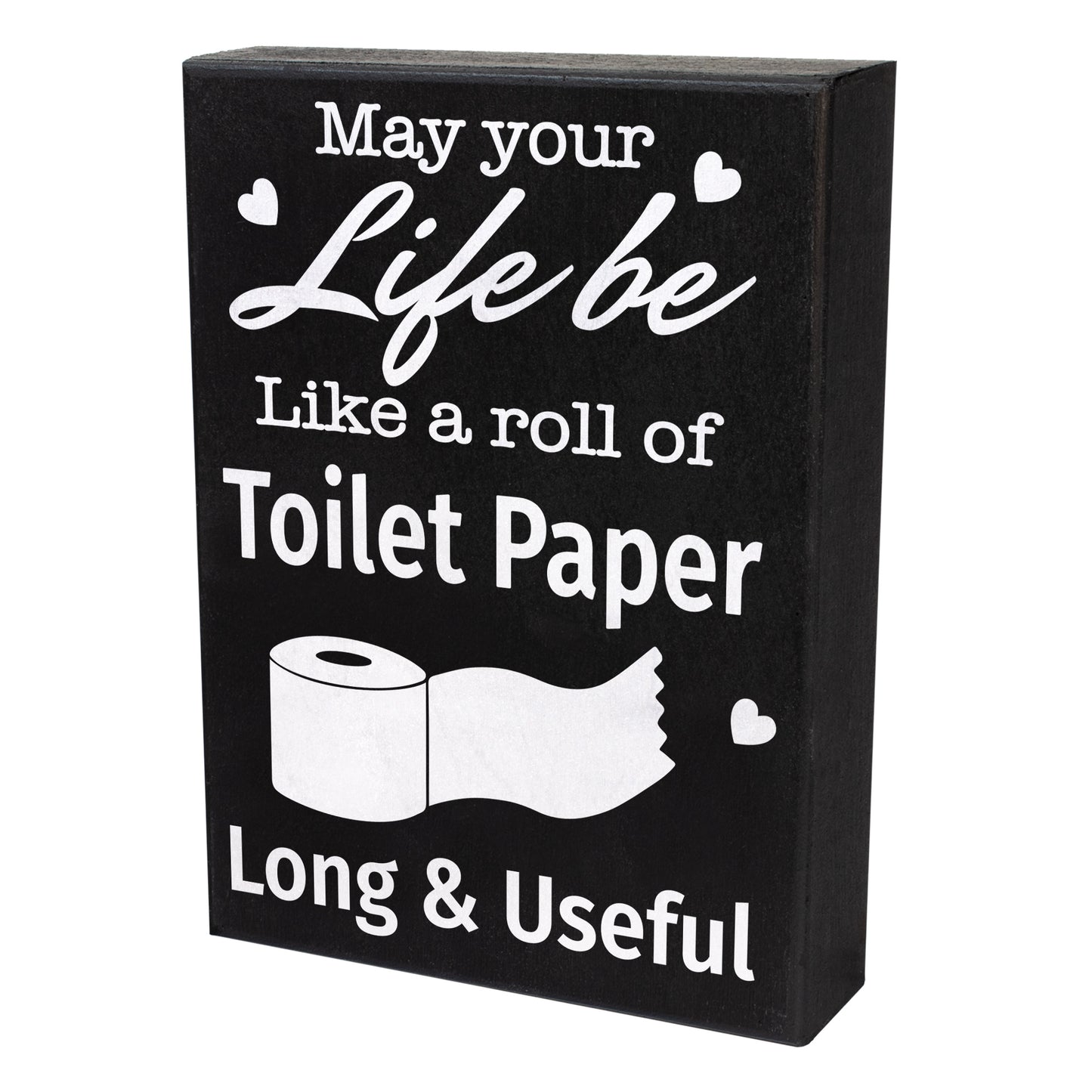 JennyGems May Your Life Be Like a Roll Of Toilet Paper, Long and Useful Sign, Farmhouse Decor, Funny Bathroom Signs