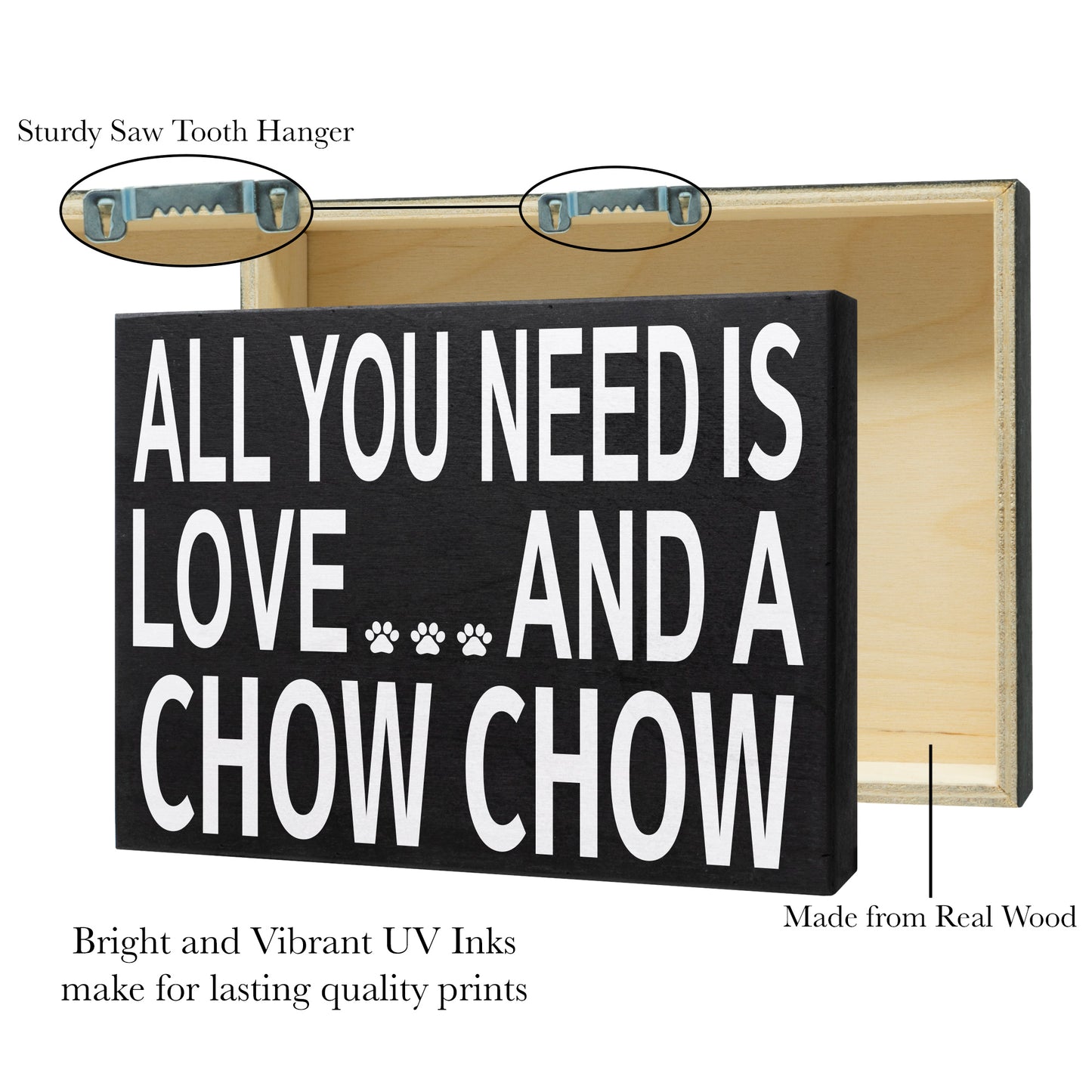 JennyGems All You Need is Love and a Chow Chow Wooden Sign, Chow Chow Dog Mom, Shelf Decor and Wall Hanging