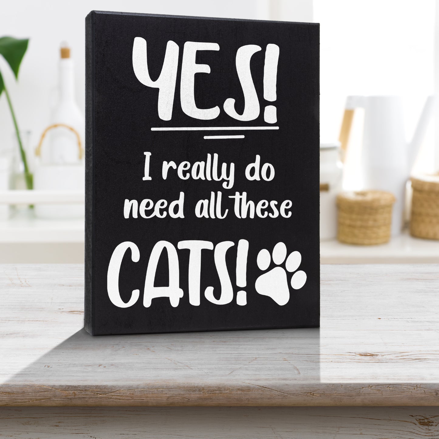 JennyGems Gifts for Cat Lovers, Yes I Really Do Need All These Cats 6x8 Inch Wood Sign, Cat Stuff for Cat Lovers, Cat Lover Gifts Crazy Cat Lady Gifts, Funny Cat Signs, Cat Mom Gifts Cat Decor