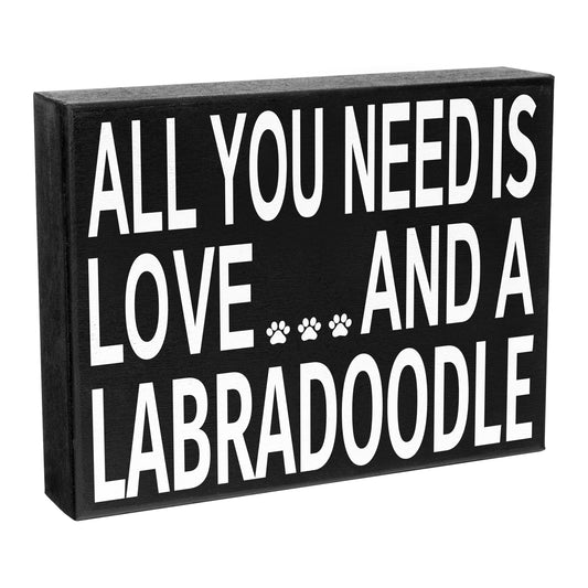 JennyGems All You Need Is Love and a Labradoodle Wood Sign, Labradoodle Dogs, Labradoodle Gifts, Box Sign, Labradoodle Home Decor, Labradoodle Lovers