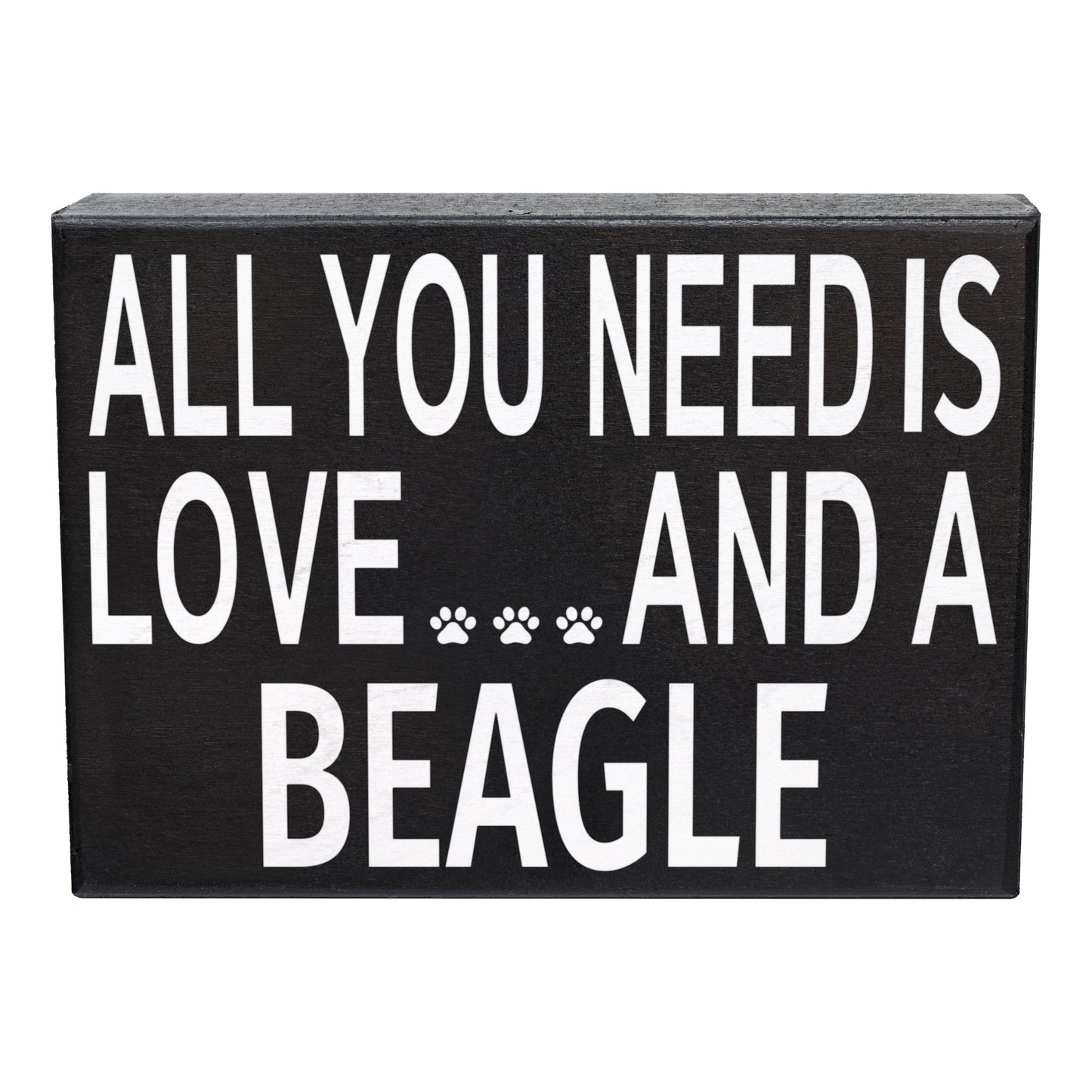 JennyGems All You Need is Love and a Beagle | Wooden Box Sign | Beagle Dog Home Accent | Beagle Gifts | American Made