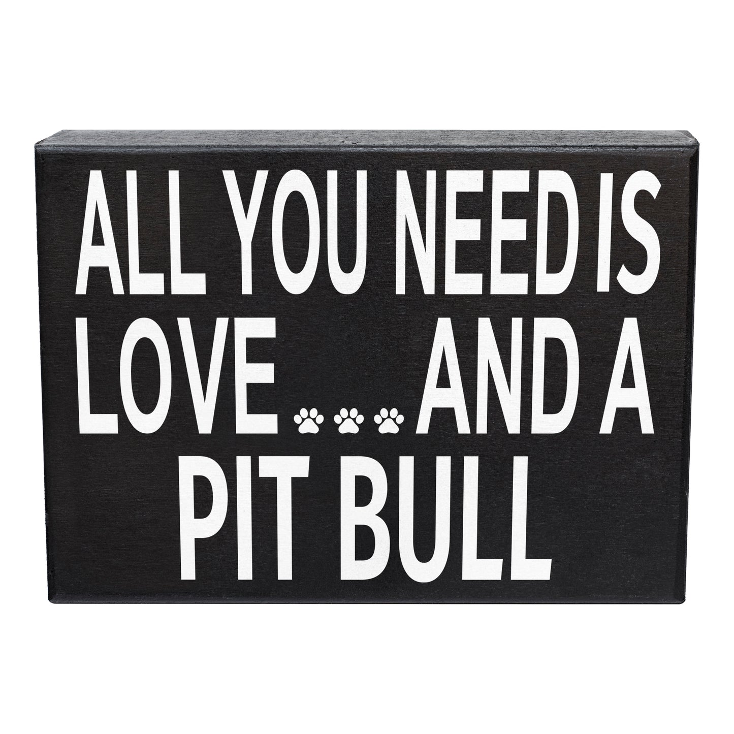 JennyGems All You Need Is Love And A Pit Bull Sign, 8x6 Inches, Pitbull Mom, Pit Bull Gifts, Pitbull Decor and Wall Hanging, American Made