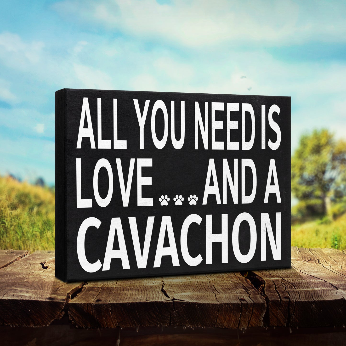 JennyGems All You Need Is Love And A Cavachon Sign, American Made 8x6 inch Wall Hanging Decor, Cavachon Gifts, Cavachon Mom Gifts, Wall Art