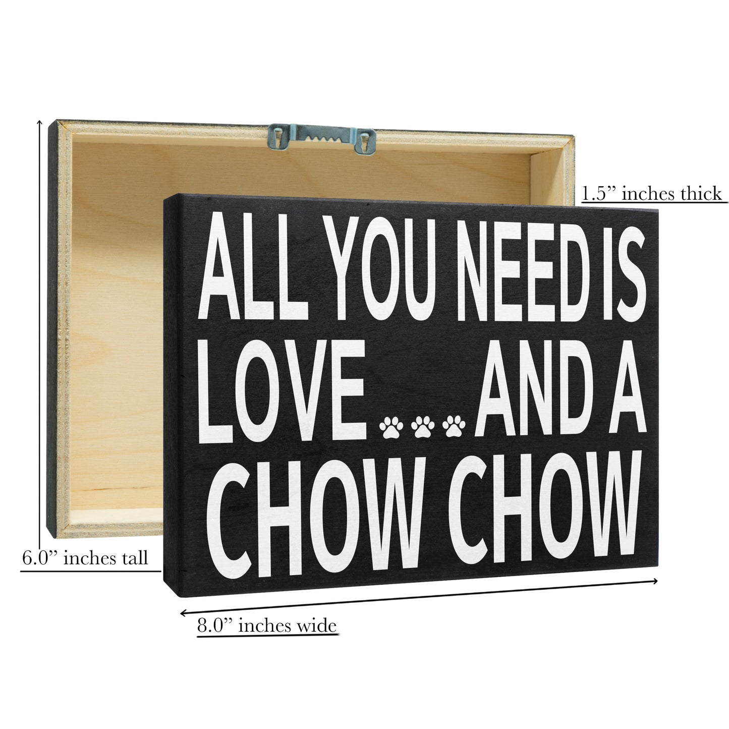 JennyGems All You Need is Love and a Chow Chow Wooden Sign, Chow Chow Dog Mom, Shelf Decor and Wall Hanging