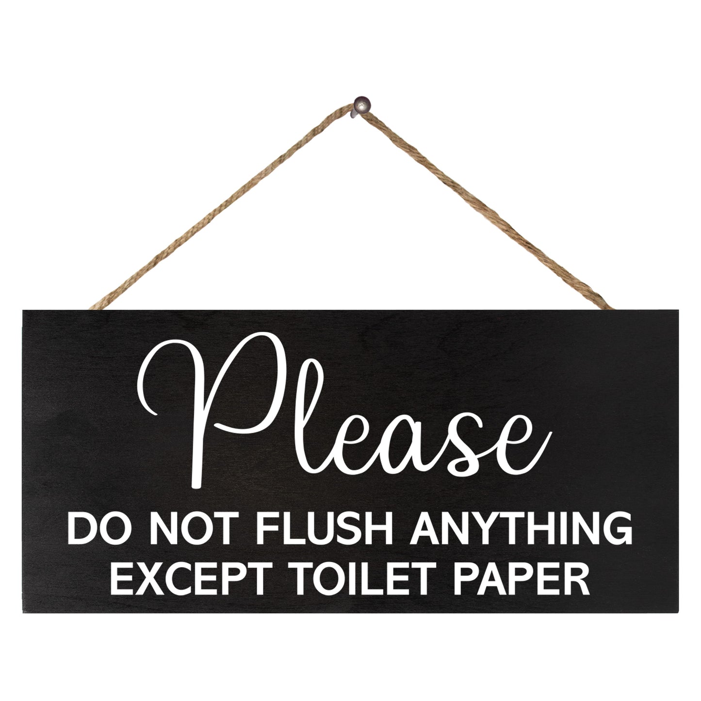 JennyGems Sensitive Plumbing Bathroom Sign, Do Not Flush Anything Except Toilet Paper Wood Sign, Septic System Bathroom Sign, Bathroom Decor Sign, Bathroom Sign for Vacation Rental Homes, Business, Offices