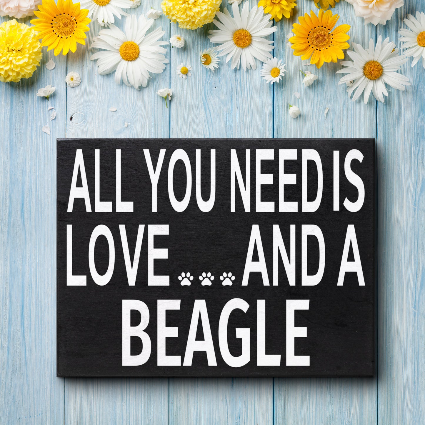 JennyGems All You Need is Love and a Beagle | Wooden Box Sign | Beagle Dog Home Accent | Beagle Gifts | American Made