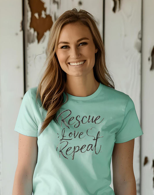 Rescue Dog Tshirt, Support Rescue Dogs Gift, Rescue Love Repeat, Unisex