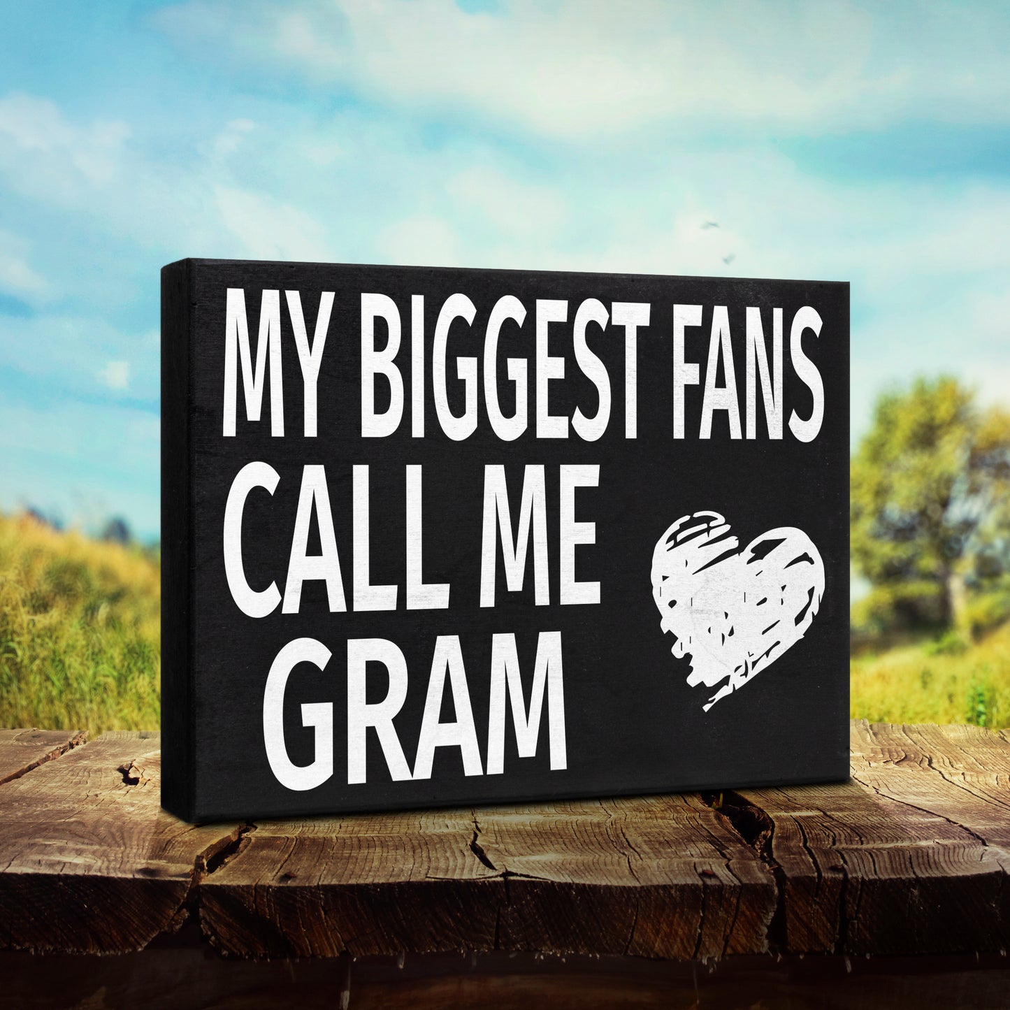 JennyGems Gifts for Gram, Gram Gifts from Granddaughter Grandson, My Biggest Fans Call Me Gram Wooden Box Sign, Gram Gifts for Christmas, Gram Birthday Gifts from Grandkids