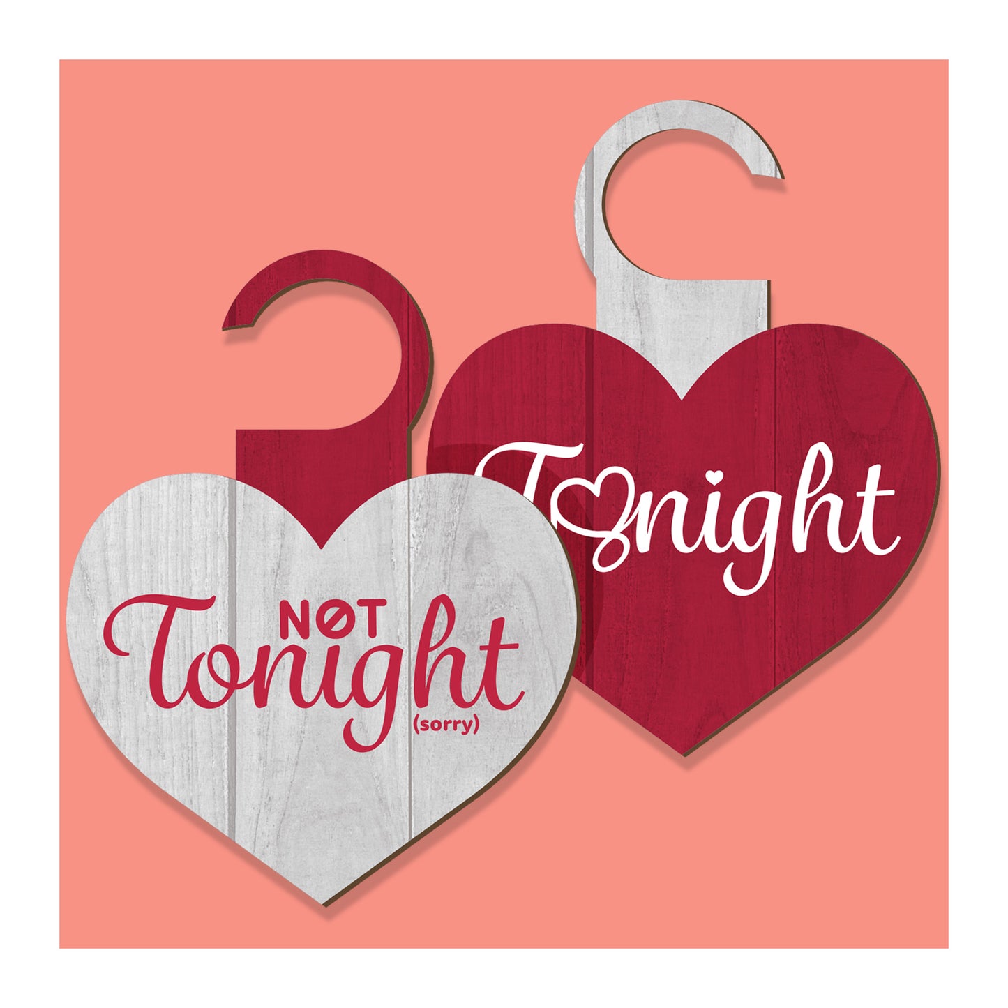 JennyGems Funny Date Night Decision Sign for Him or Her, Tonight Not Tonight Reversible Door Hanger, Couples Gift, Made in USA