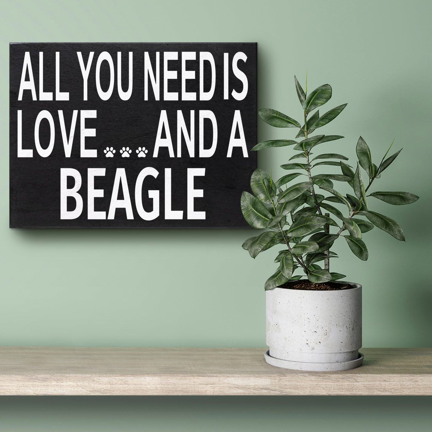 JennyGems All You Need is Love and a Beagle | Wooden Box Sign | Beagle Dog Home Accent | Beagle Gifts | American Made