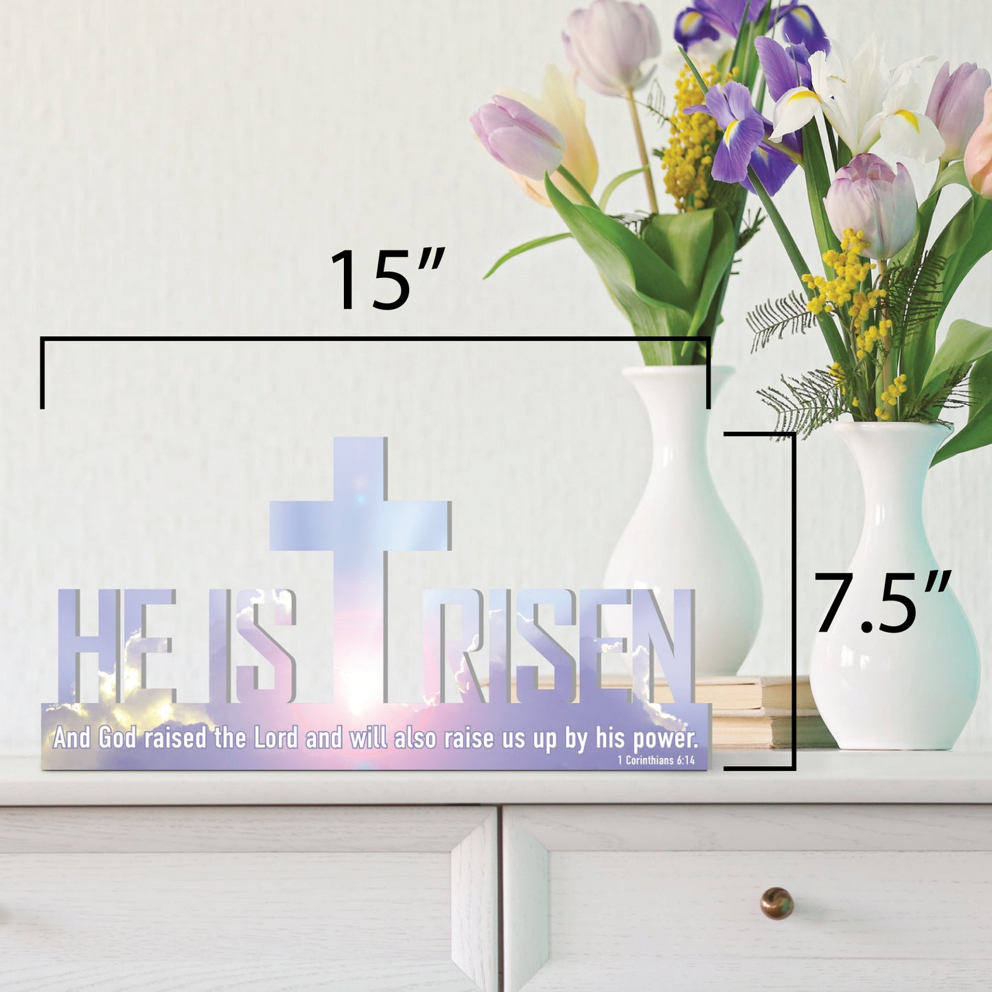 He is Risen Easter Sign (Pastels)