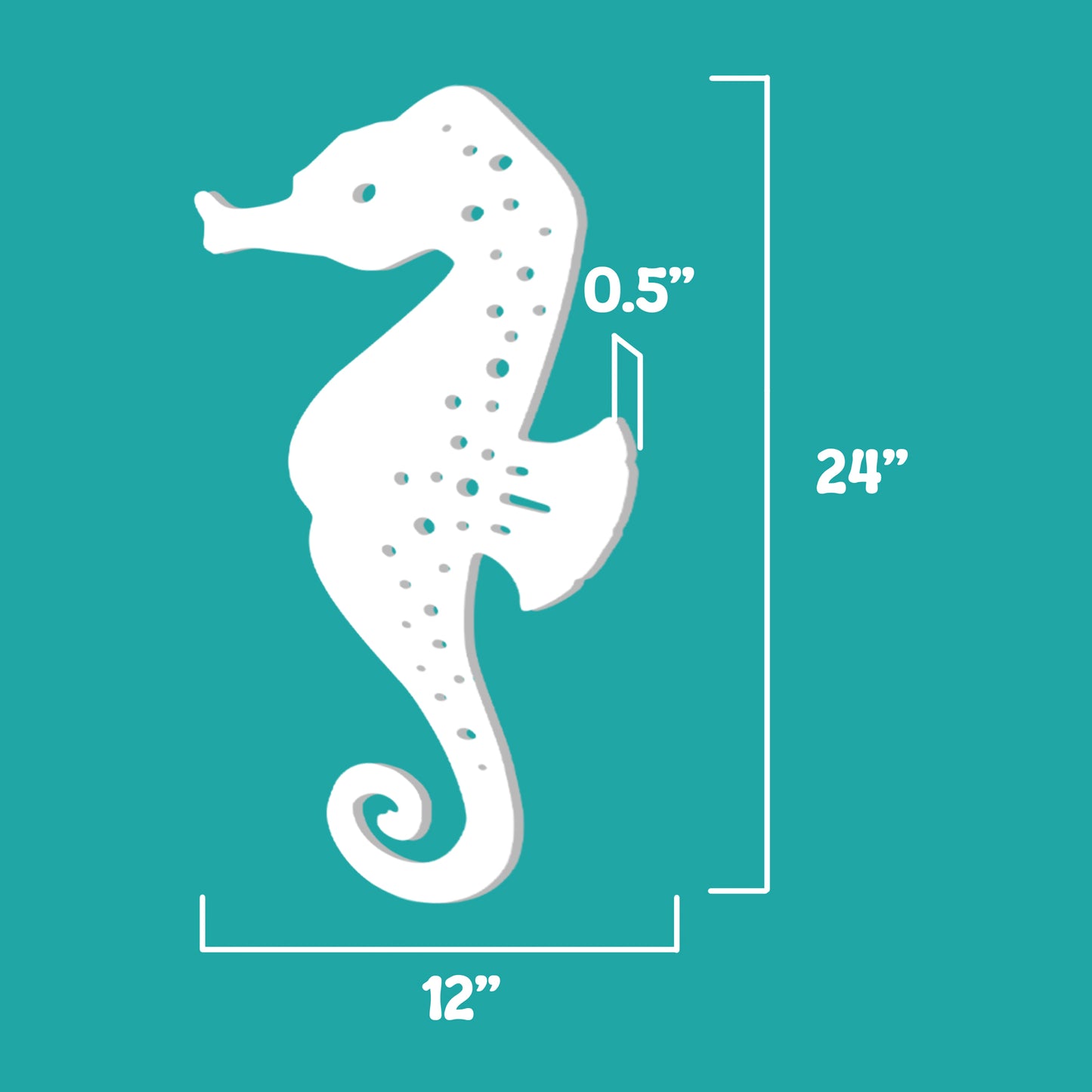 Outdoor PVC Seahorse Sign, 2 Foot