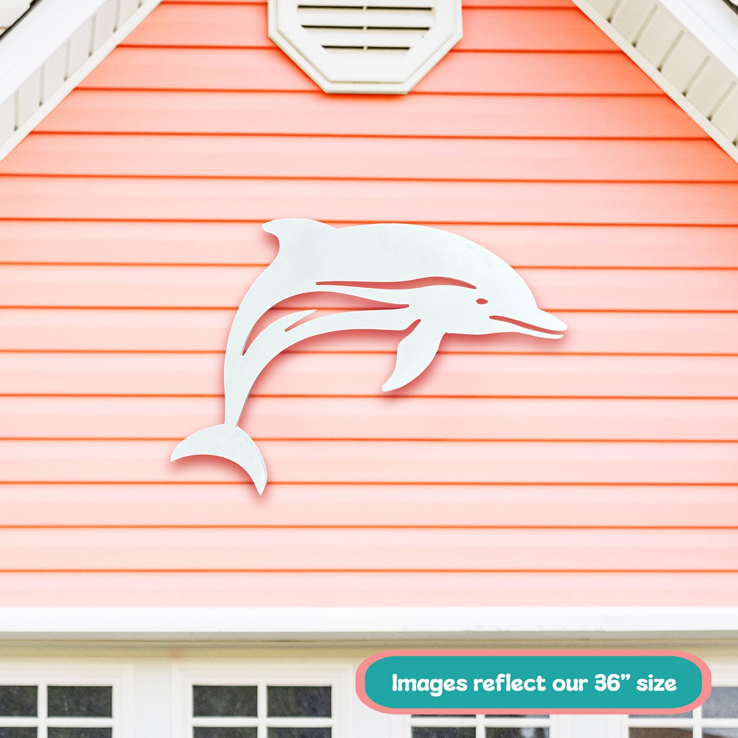 Outdoor PVC Dolphin Sign, 4 Foot