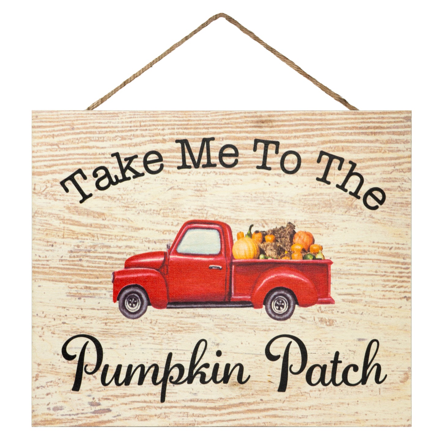 JennyGems Fall Decor, Take Me To the Pumpkin Patch Fall Harvest Sign, Thanksgiving Decorations, Fall Decorations for Home, Red Truck Sign, 10x12 Inches, Autumn Decor, Pumpkin Decor, Made in USA