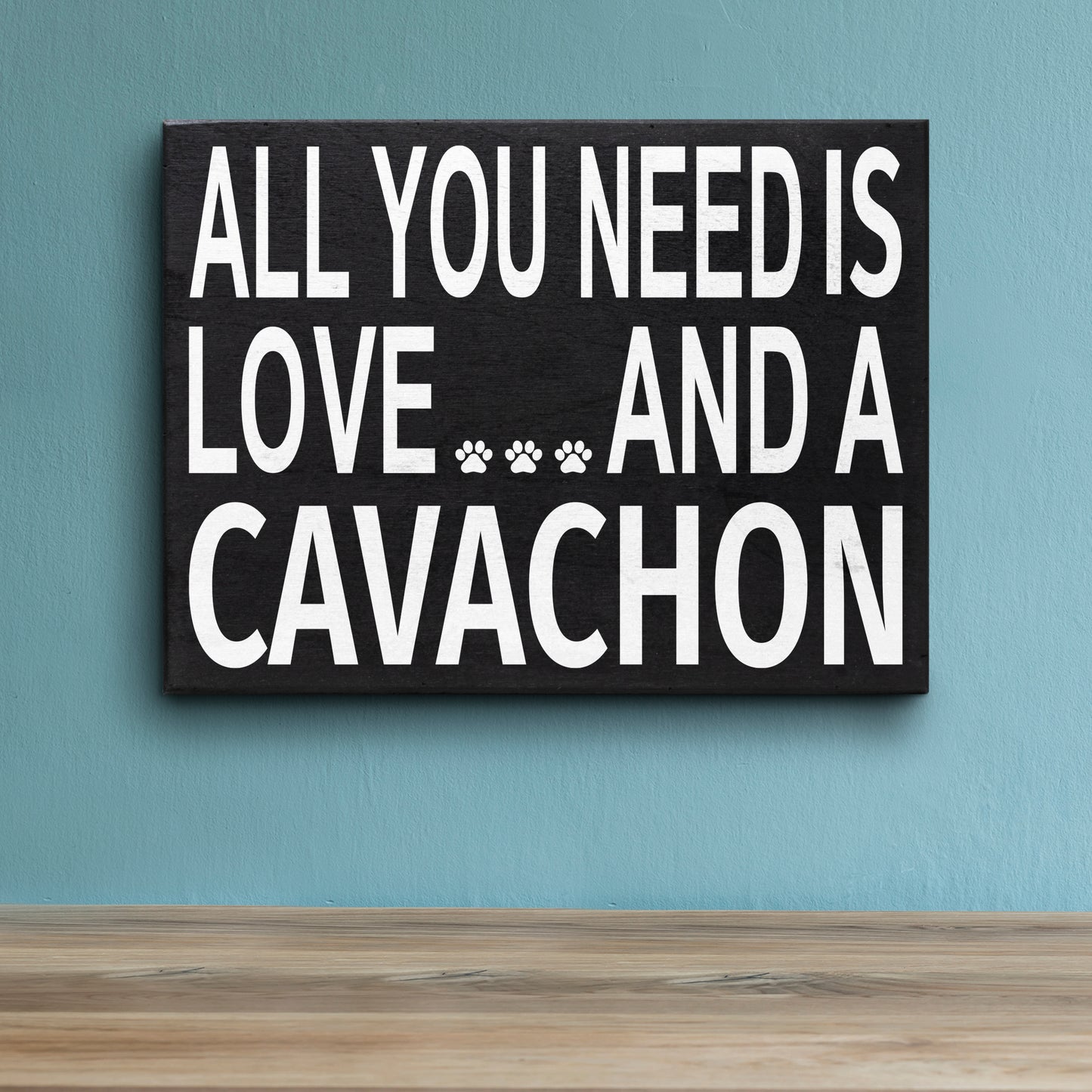 JennyGems All You Need Is Love And A Cavachon Sign, American Made 8x6 inch Wall Hanging Decor, Cavachon Gifts, Cavachon Mom Gifts, Wall Art