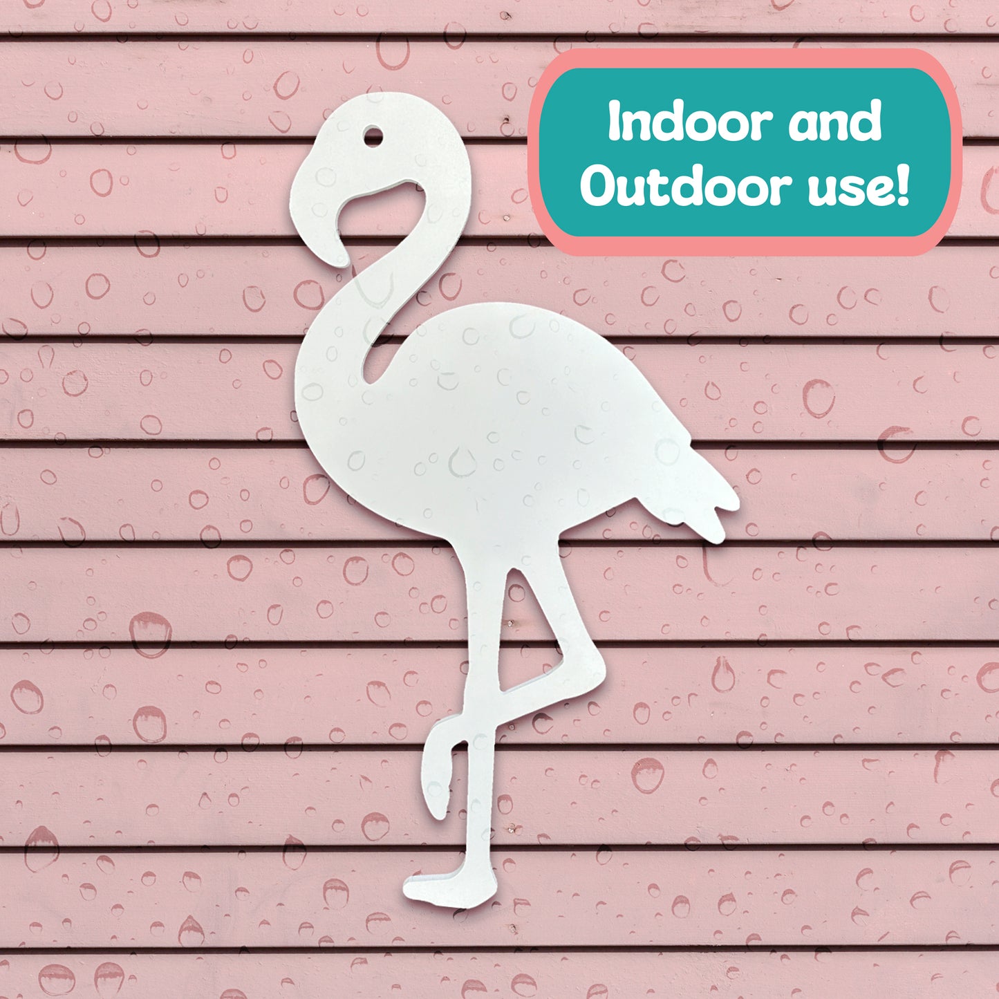 Outdoor PVC Flamingo Sign, 2 Foot