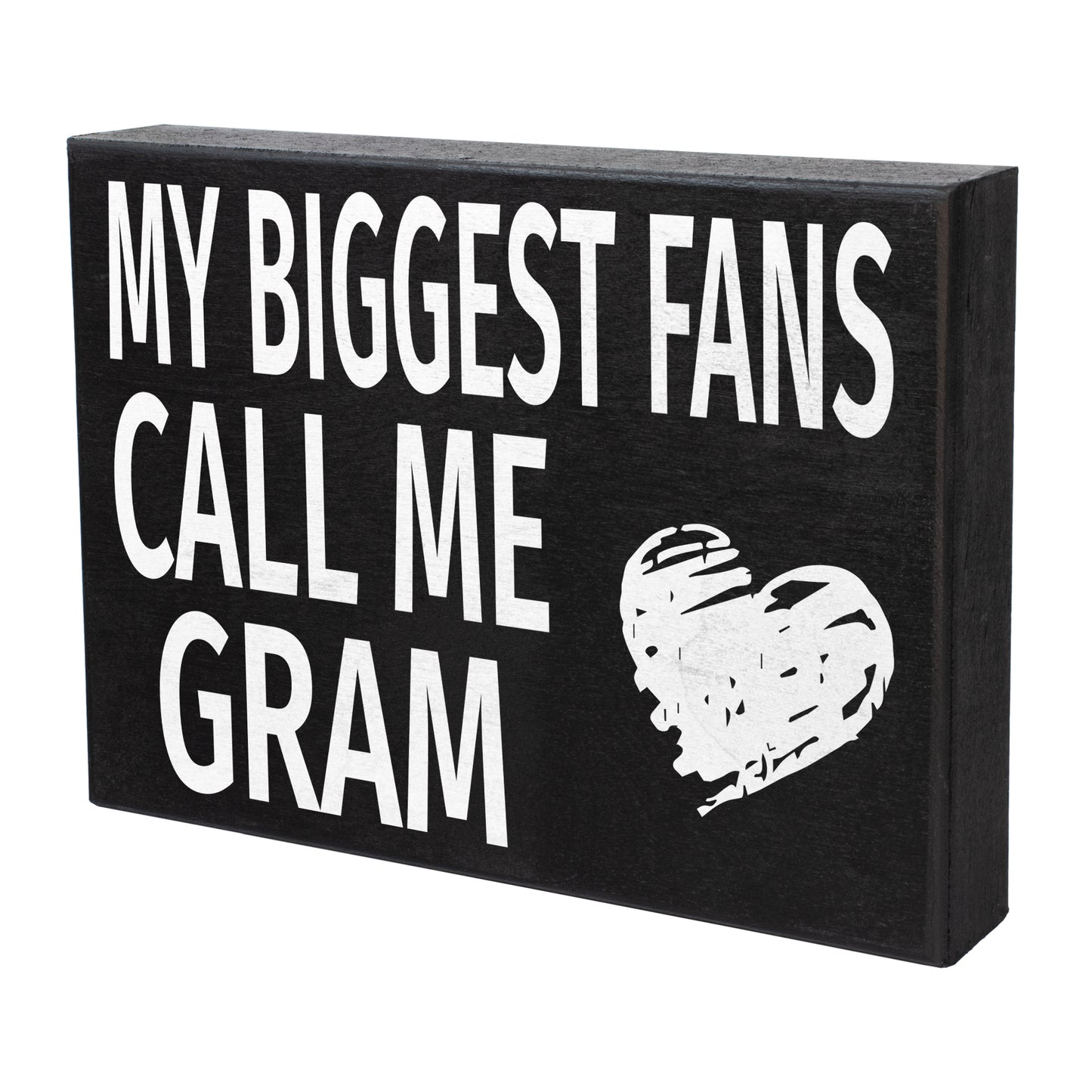 JennyGems Gifts for Gram, Gram Gifts from Granddaughter Grandson, My Biggest Fans Call Me Gram Wooden Box Sign, Gram Gifts for Christmas, Gram Birthday Gifts from Grandkids