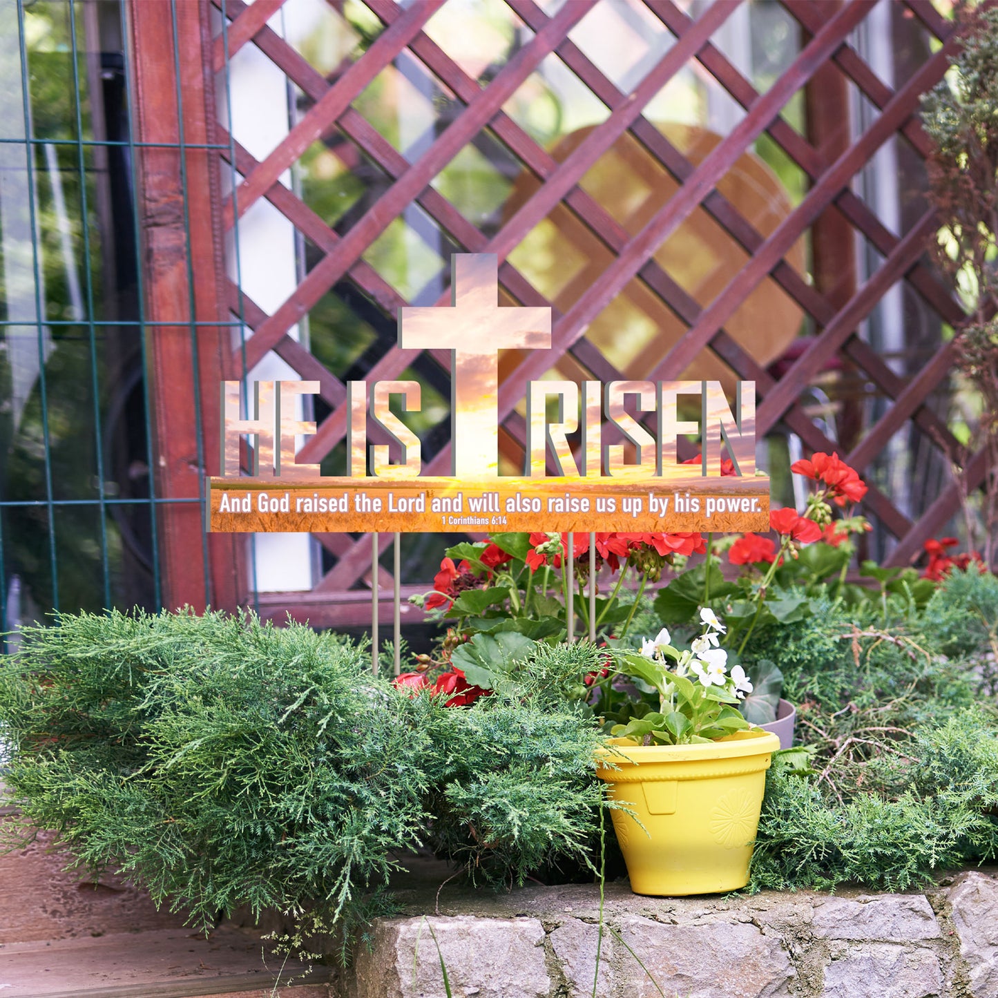 He Is Risen Outdoor Yard Sign, Sunset