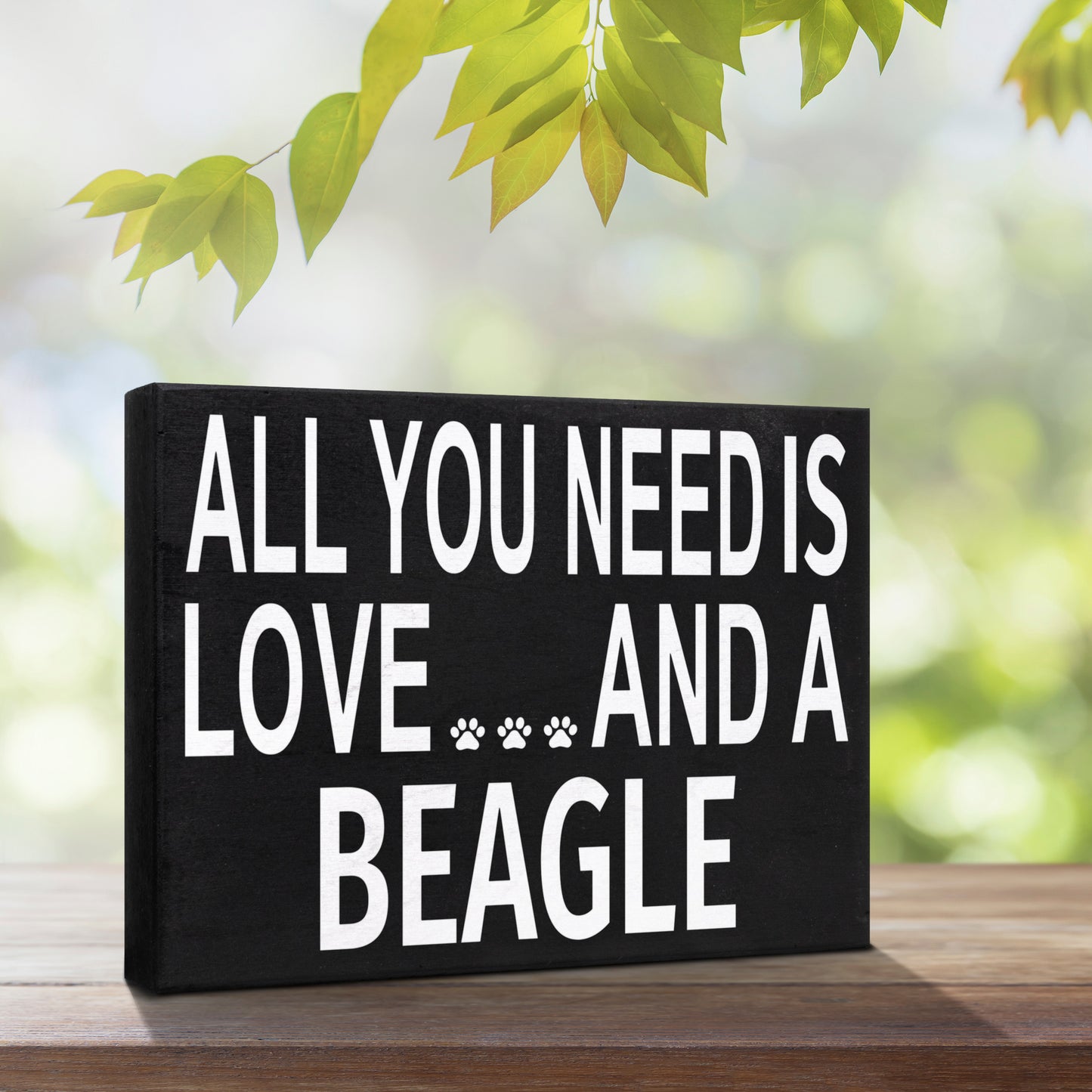 JennyGems All You Need is Love and a Beagle | Wooden Box Sign | Beagle Dog Home Accent | Beagle Gifts | American Made