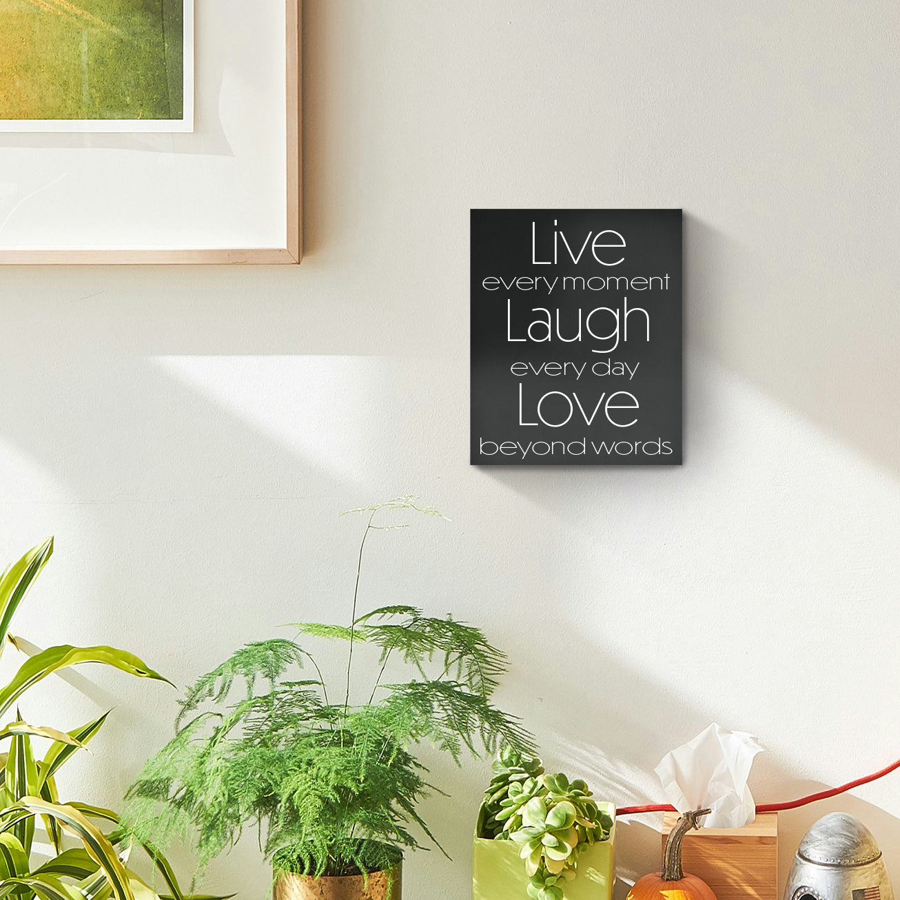 JennyGems Live Laugh Love Wooden Sign, Farmhouse Modern, Inspirational Decor, Made in USA