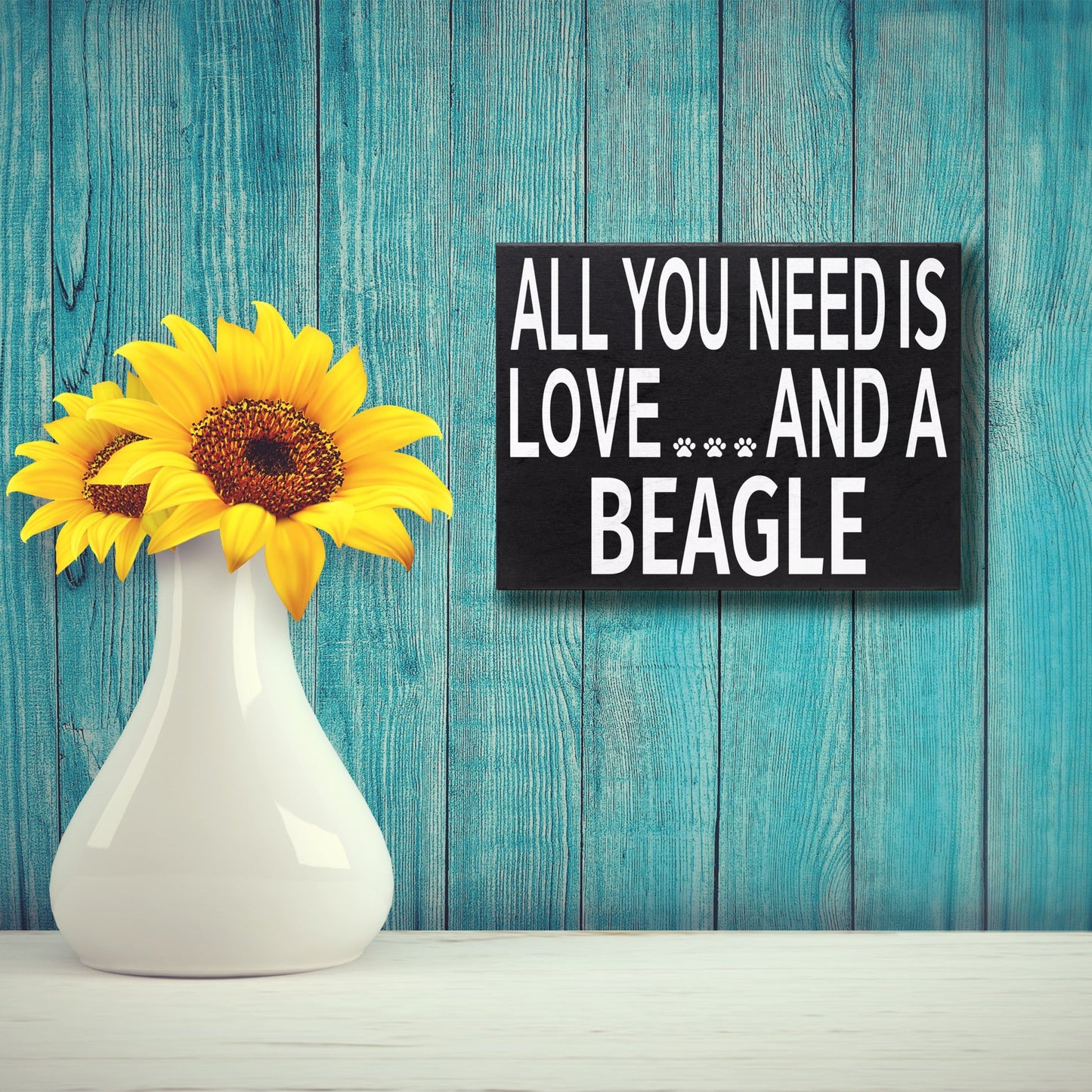 JennyGems All You Need is Love and a Beagle | Wooden Box Sign | Beagle Dog Home Accent | Beagle Gifts | American Made