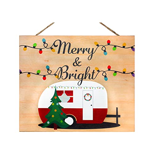 JennyGems Christmas Decorations, Merry and Bright, Christmas Decor, Camping Essentials, Wooden Wall Decor, Camper Accessories for Inside, Camping Signs, Camping Decor, Camping Supplies, Made in USA