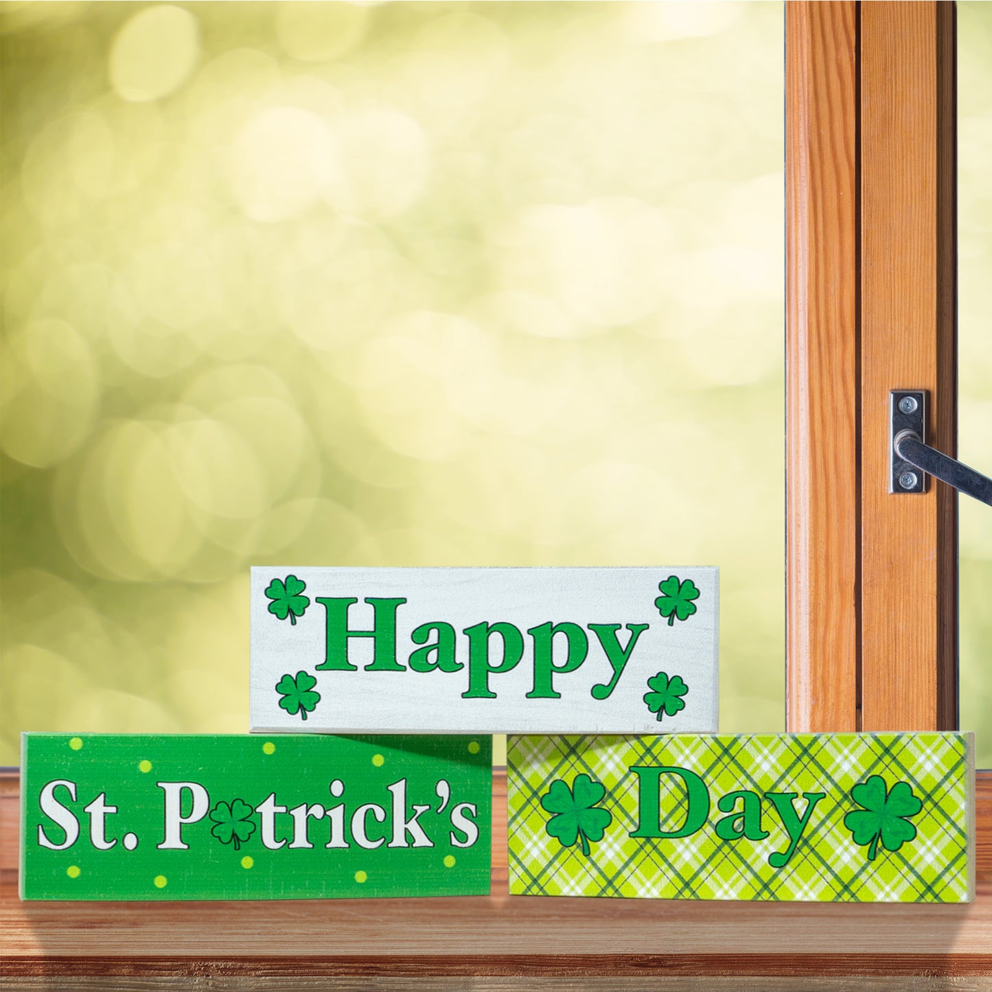 JennyGems St Patricks Day Decorations, Happy St. Patrick's Day, St Patricks Day Tiered Tray Decor, Irish Decor, 3 Piece Wooden Block Set, Irish Gifts