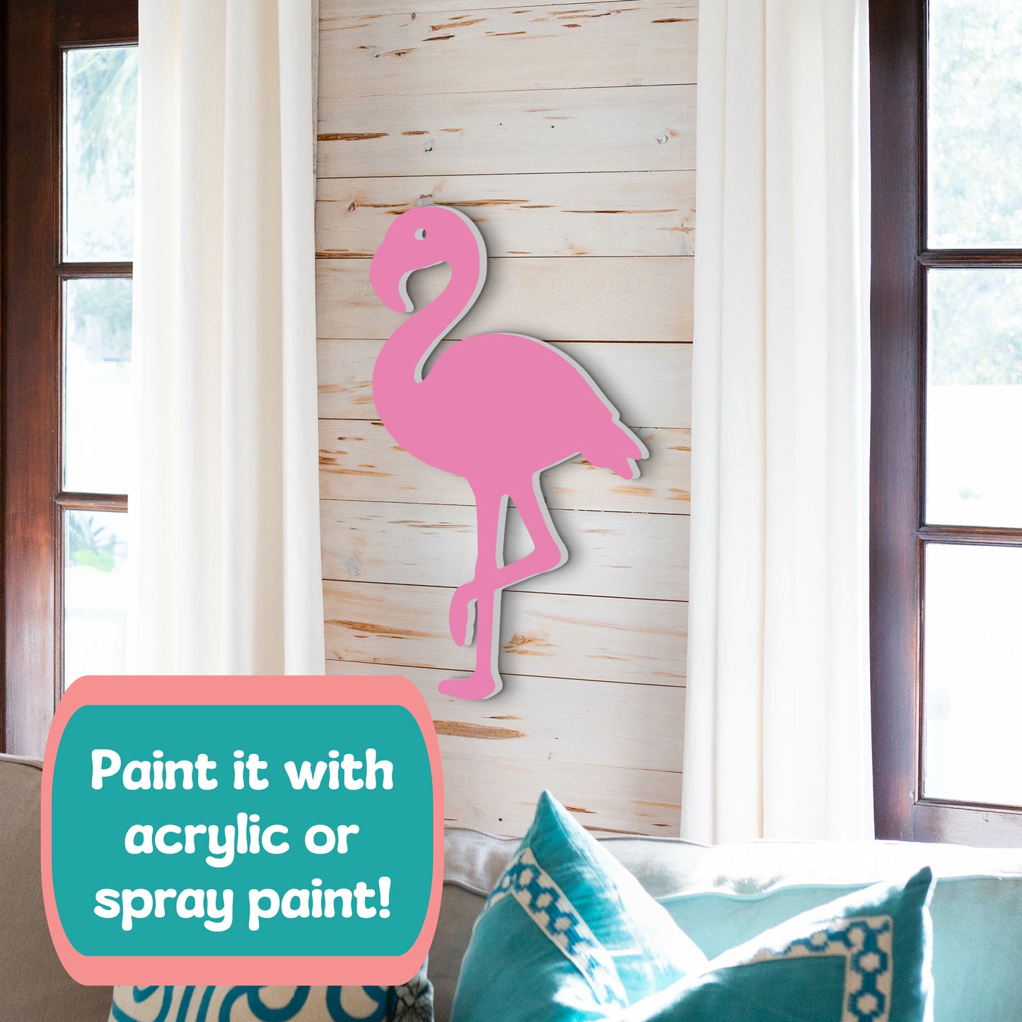 Outdoor PVC Flamingo Sign, 2 Foot