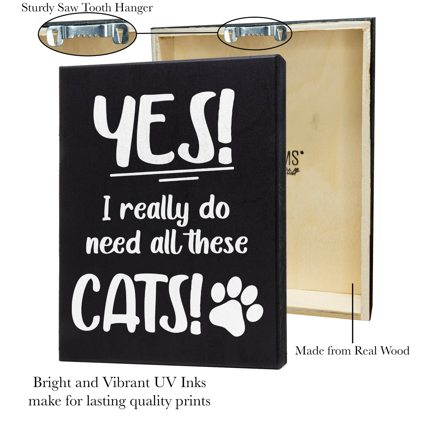 JennyGems Gifts for Cat Lovers, Yes I Really Do Need All These Cats 6x8 Inch Wood Sign, Cat Stuff for Cat Lovers, Cat Lover Gifts Crazy Cat Lady Gifts, Funny Cat Signs, Cat Mom Gifts Cat Decor