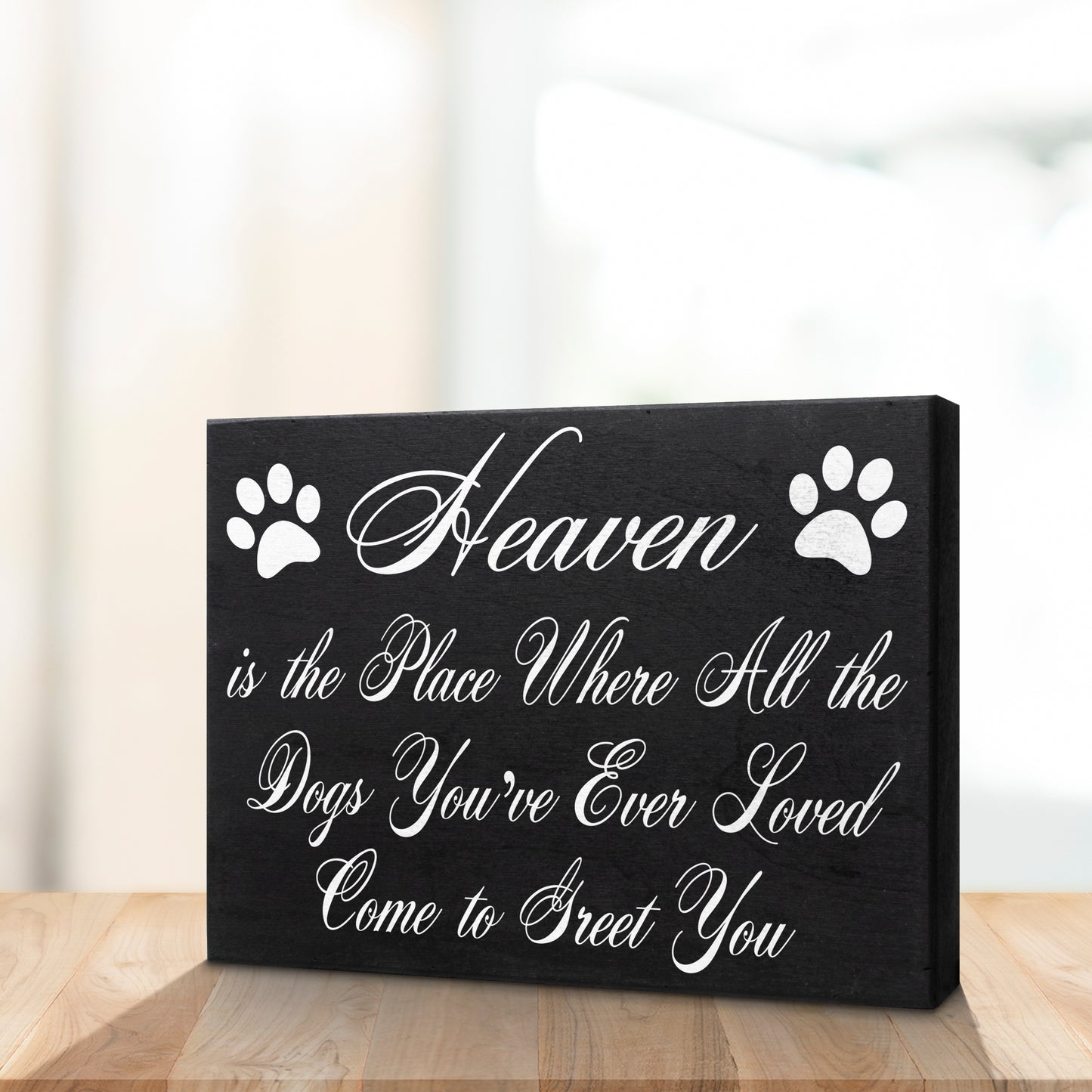 JennyGems Heaven is The Place Where All The Dogs You've Ever Loved Come to Greet You | Wood Box Sign | Memorial Plaque | Home Accent | Dog Decor | American Made