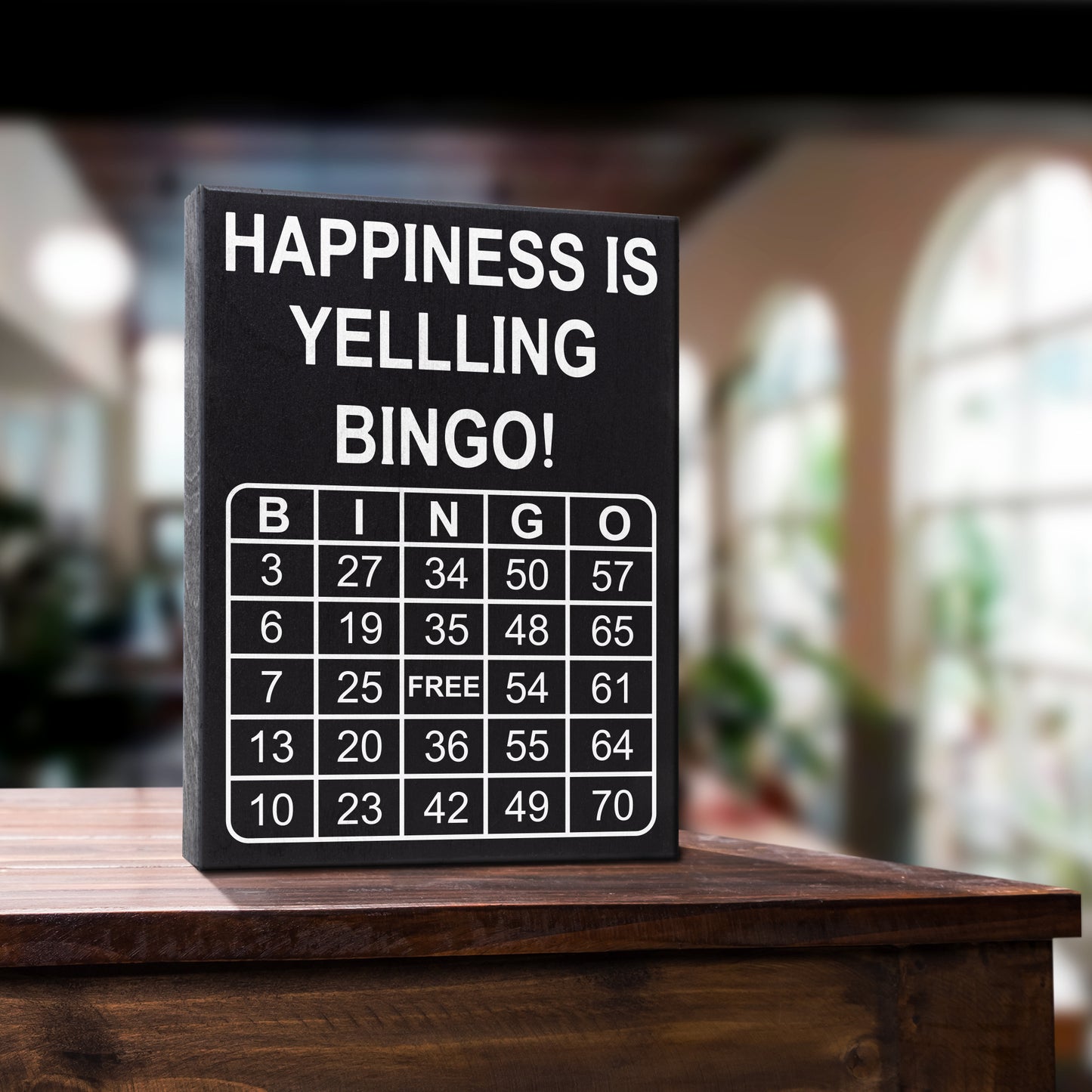 Bingo Lover Gifts - Cute Bingo Sign for Game Night, Happiness is Yelling Bingo, Perfect Grandma & Mom Gift, Bingo Queen Decor