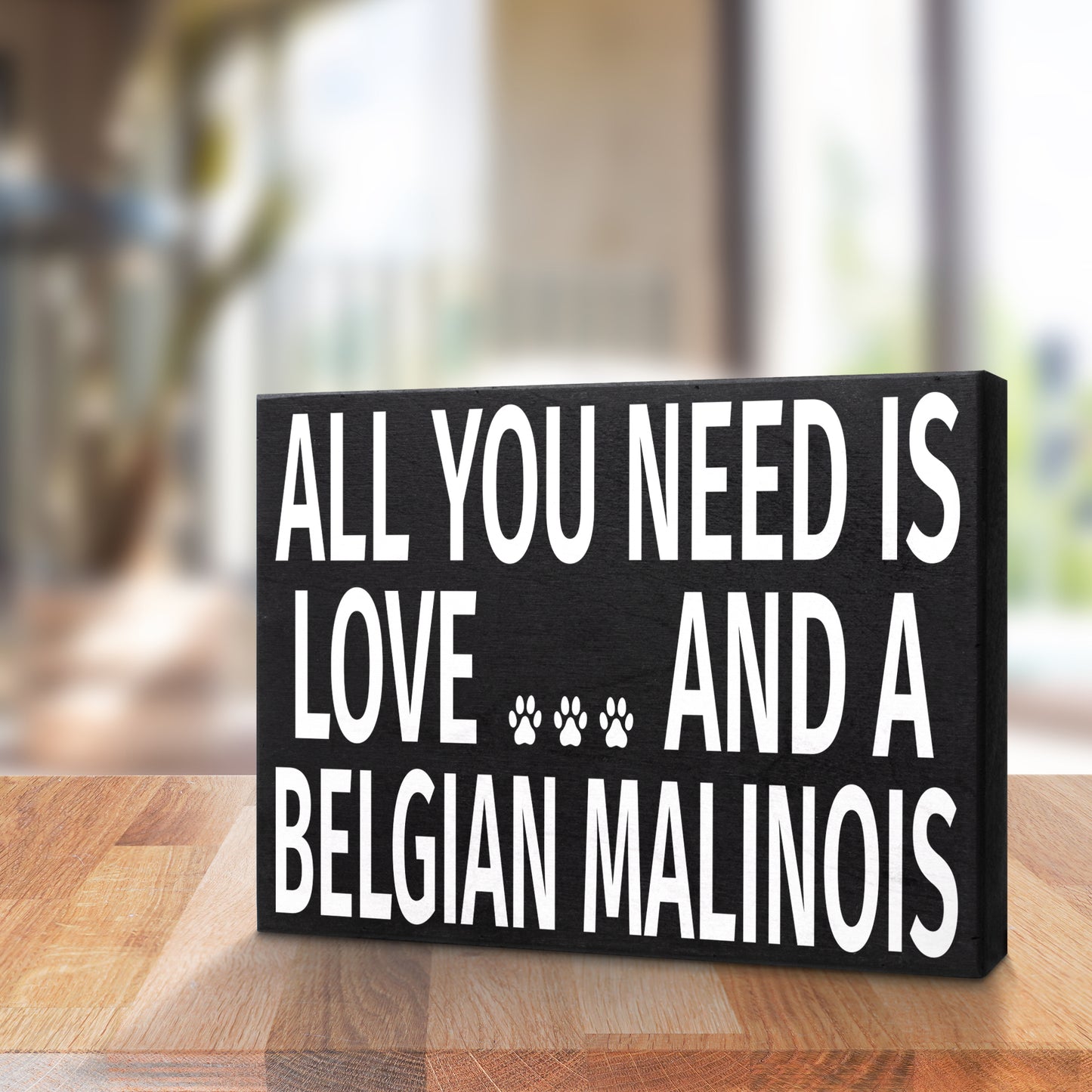 JennyGems All You Need Is Love and a Belgian Malinois Wooden Sign, Belgian Malinois Mom, Belgian Malinois Gifts, Made in USA