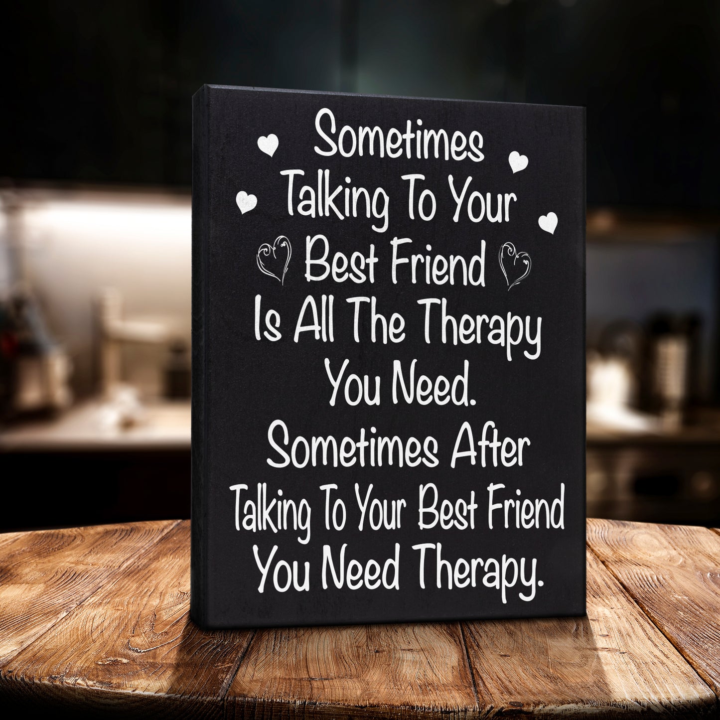 Funny Best Friend Therapy Sign – Unique Gift for Friends, Friendship Birthday Gift, Humorous Wooden Decor